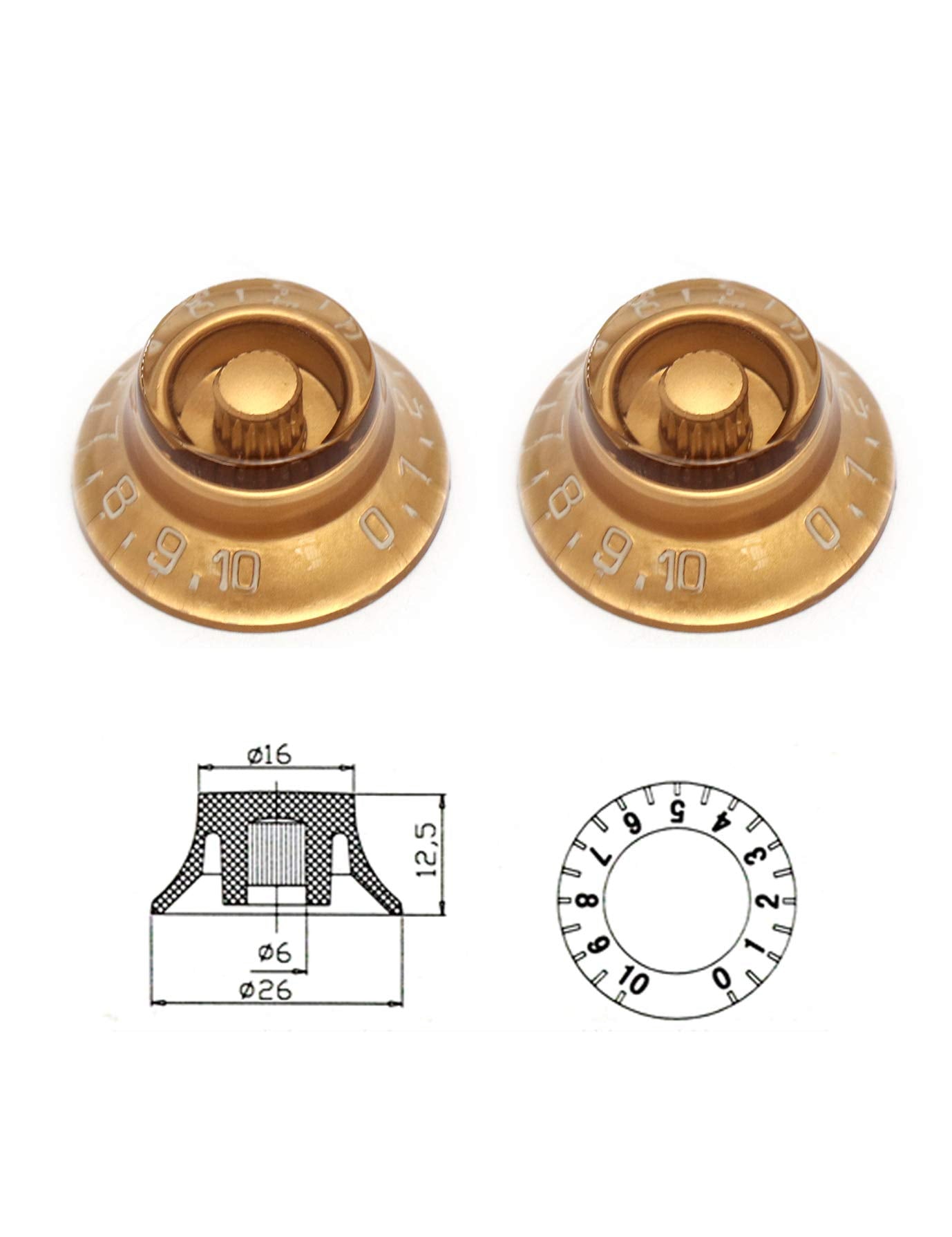 Metallor Electric Guitar Top Hat Knobs Speed Volume Tone Control Knobs Compatible with Les Paul LP Guitar Parts Replacement Set