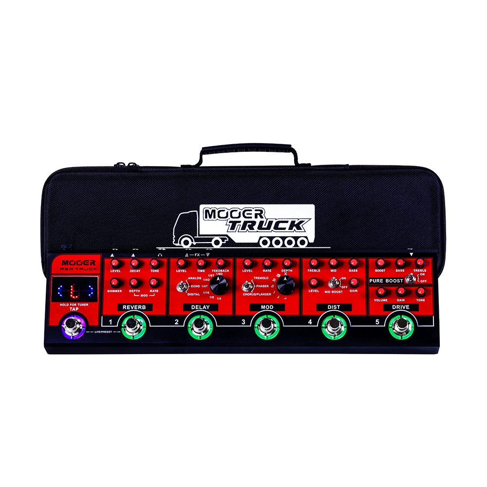 Mooer Red Truck Guitar Multi Effects Guitar Fx Loop With Analogue Boost, Overdrive, Distortion Effects And Digital Ambiance Tone