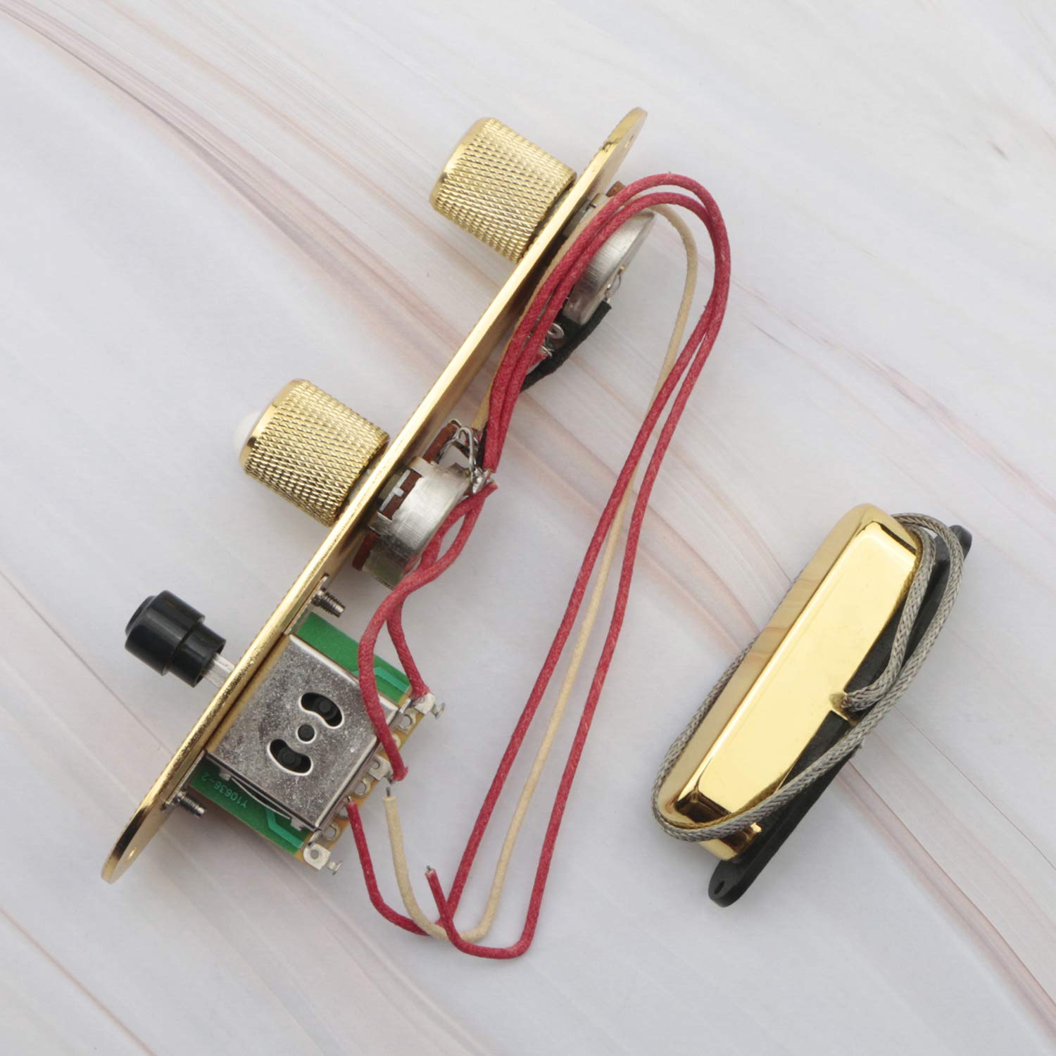 Swhmc 6 strings Saddle Bridge Plate Pickup Set 3 Way Switch Control Plate Vintage Tail Piece Neck Pickup Set for Electric Guitar