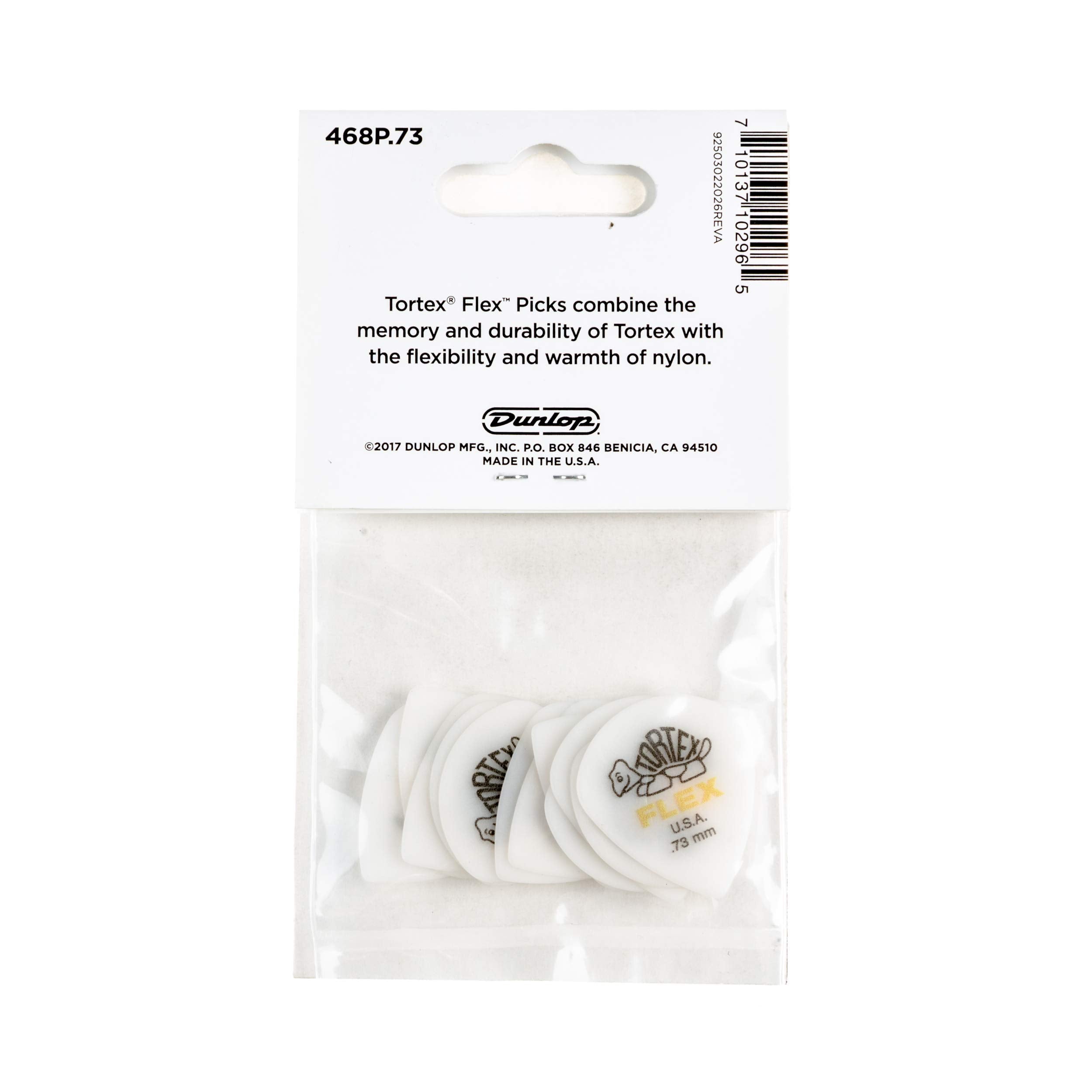 Jim Dunlop Tortex Flex Jazz III 73mm, White Guitar Picks (468P.73)