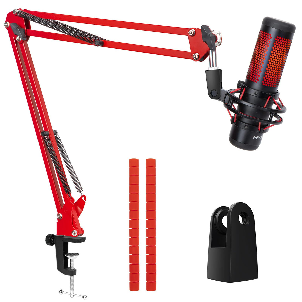 Sunmon Red Hyperx Quadcast Boom Arm - Upgraded Quadcast Boom Arm With Quadcast S Mount Adapter, Provides Replacement Adapters, C