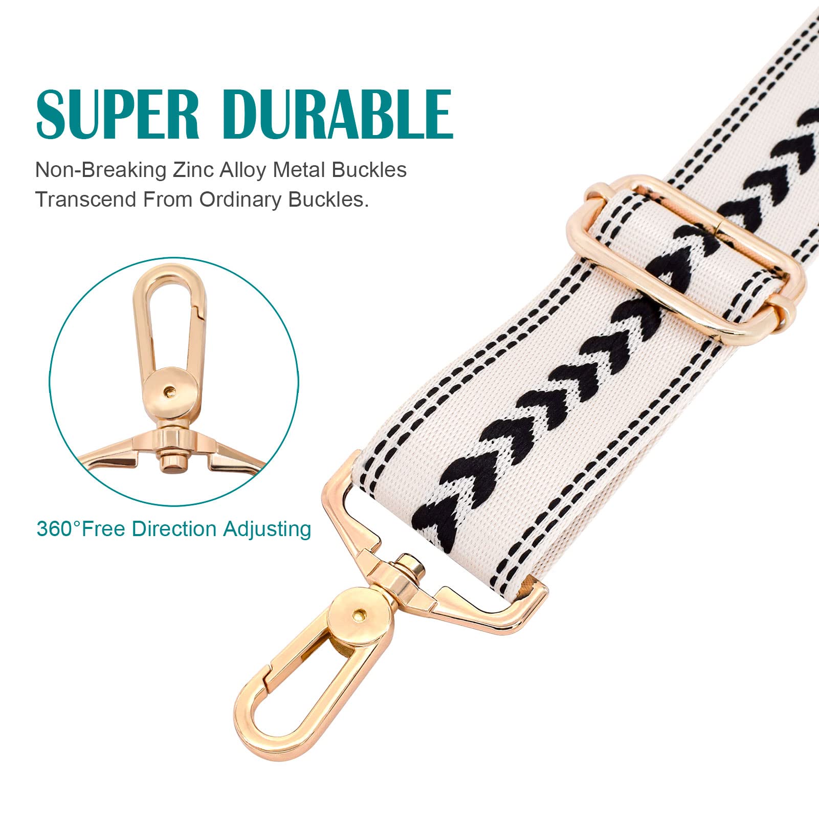 River Lake Adjustable Crossbody Strap for Purses Replacement Guitar Multicolor Style Handbag Straps Guitar Shoulder Strap for Wo