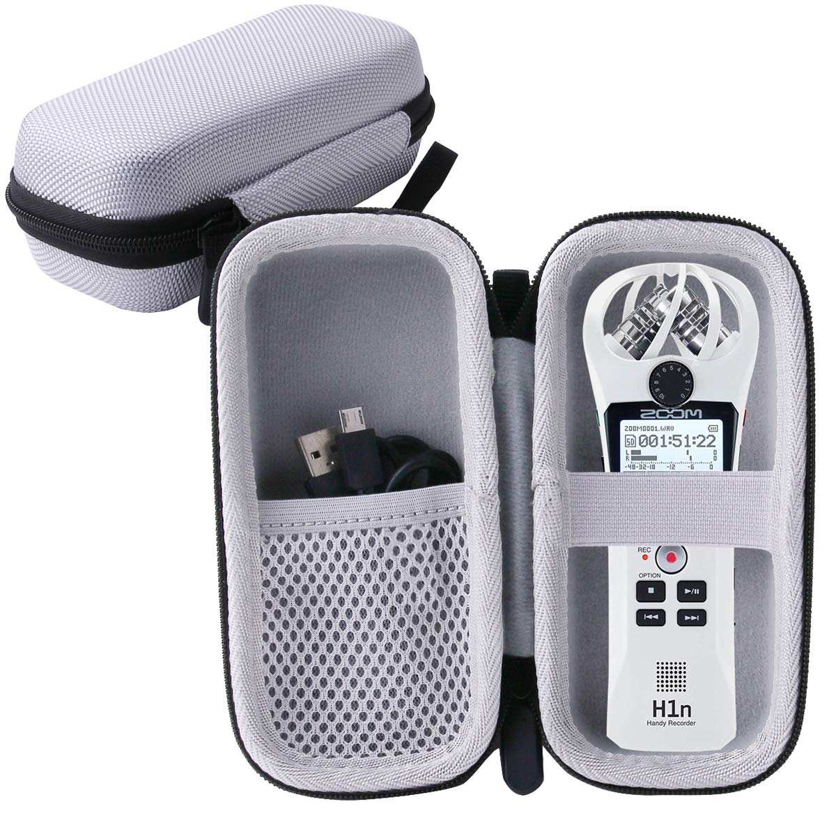 WERJIA Hard EVA Travel Case Fits Zoom H1n/ZH1 H1 Handy Recorder (Grey)