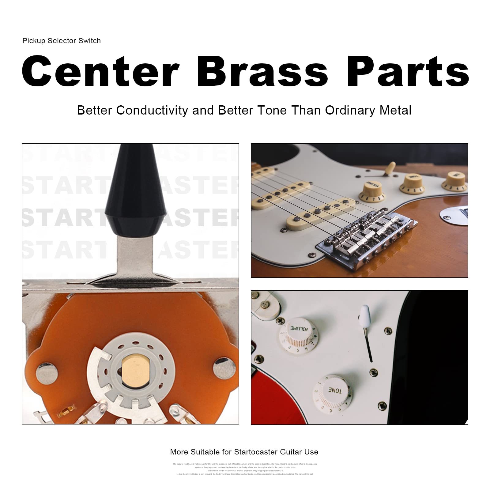 SAPHUE Electric Guitar 3/4/5 Way Pickup Selector Switch with Black/White/Yellow Knob (5 Way Switch)