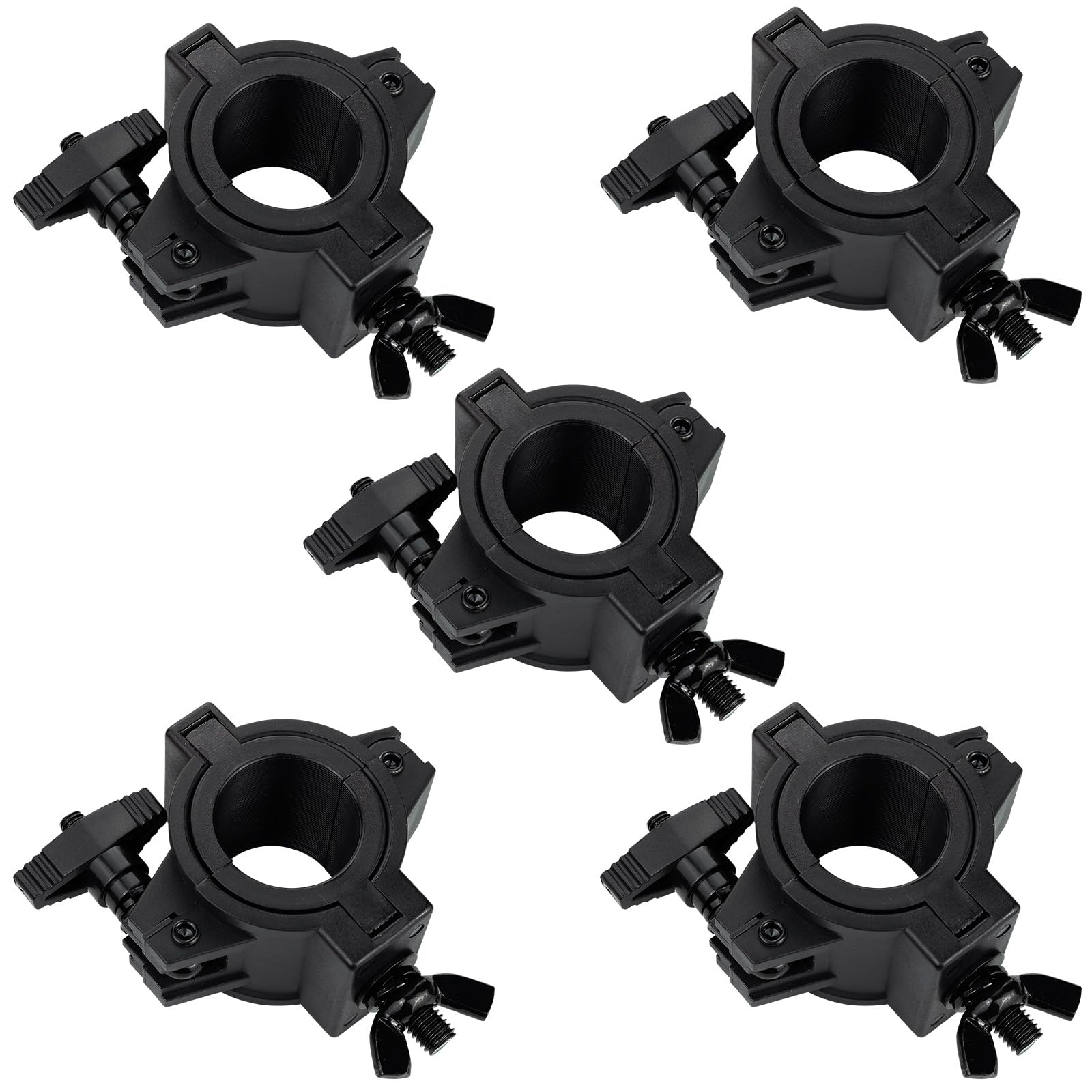 CZGOR Stage Light Clamp 5 Pack, 33lb Plastic DJ Light Clamps, Truss for Studio Theater, 1 Lighting O Clamp Fit 3 Size Pipe Dia
