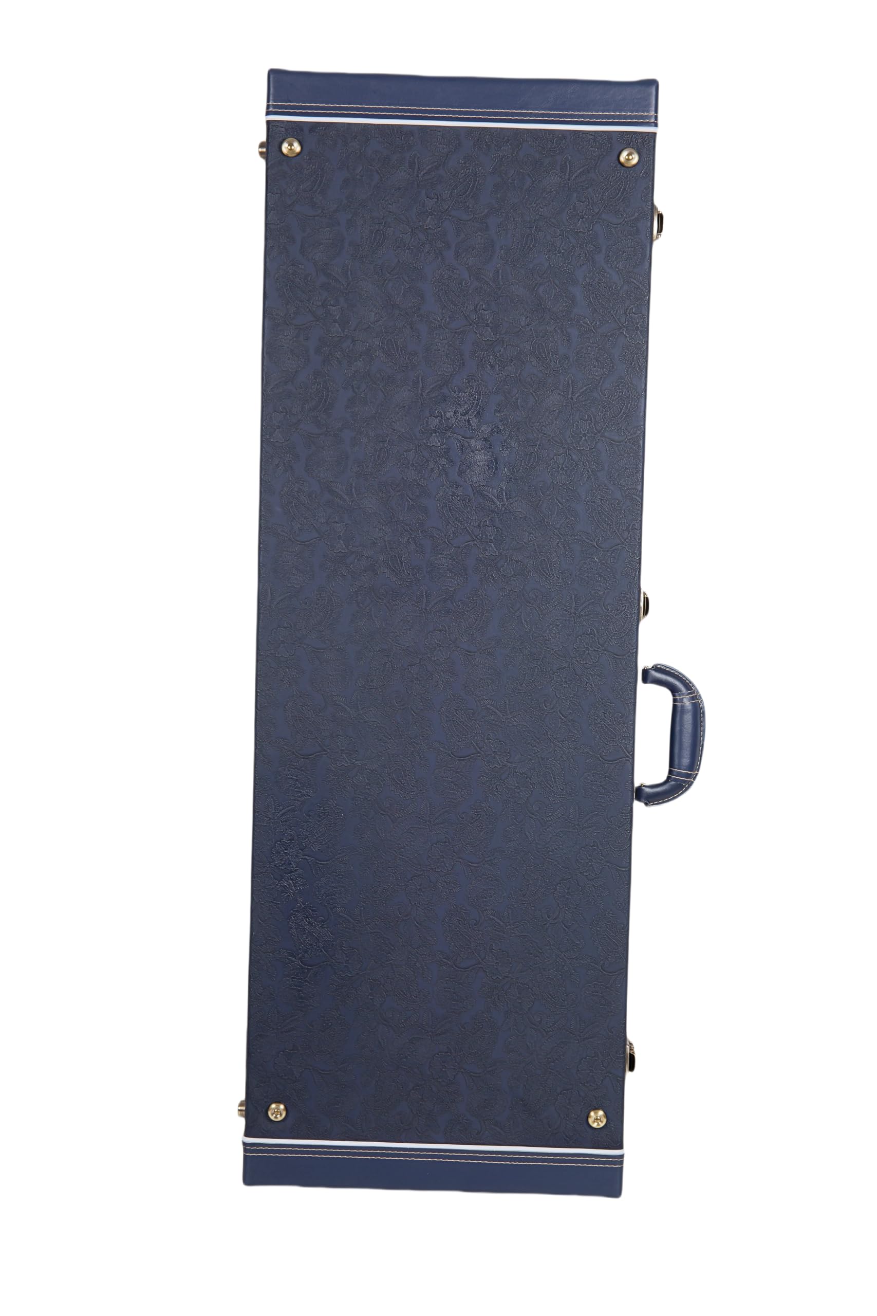 Crossrock Relief Series Electric Guitar Case for Strat & Tele | Carved Ocean Blue Finish, Deep Scarlett Velvet Interior, Lock -