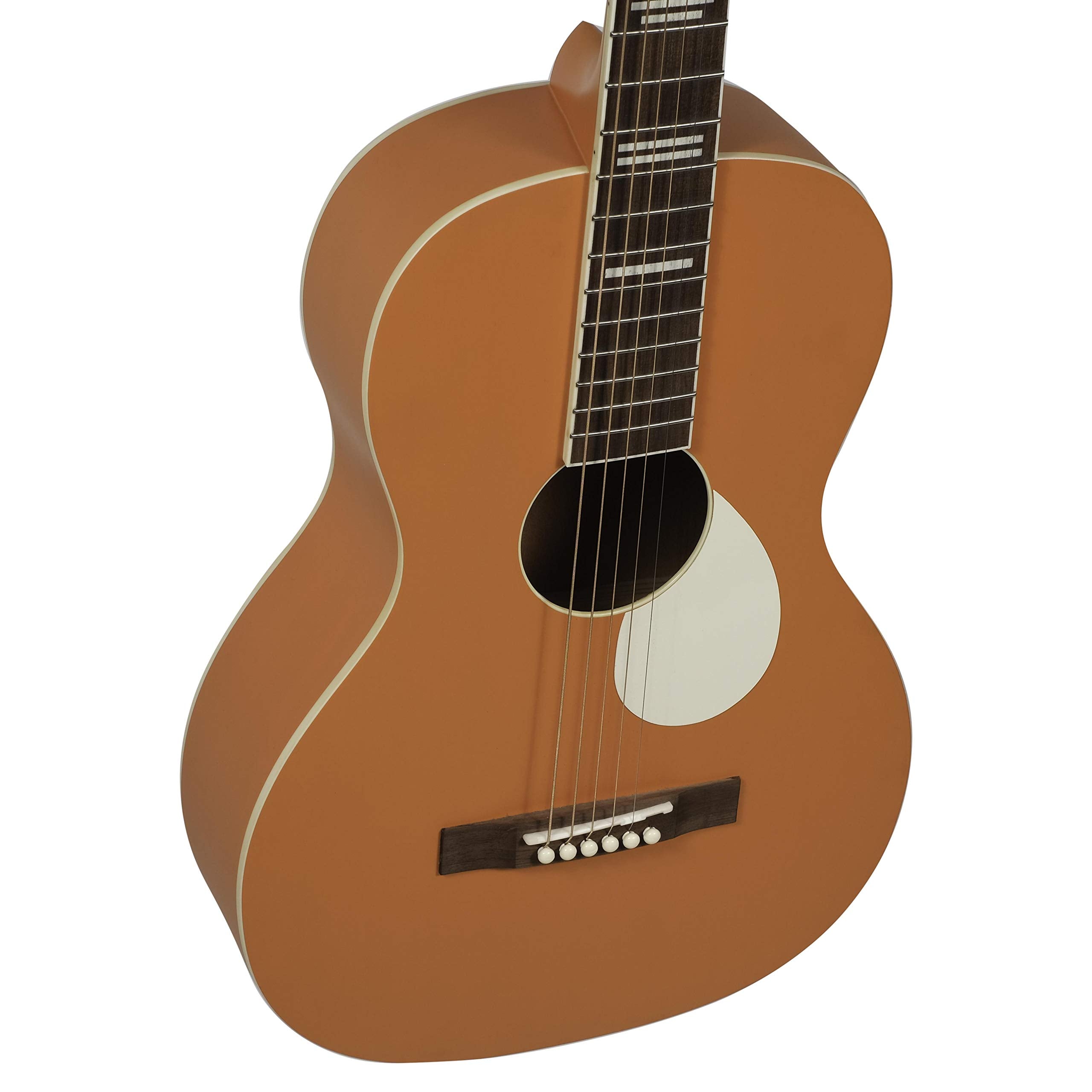 Recording King 6 String Acoustic Guitar, Right, Monarch Orange (RPS-7-MOR)