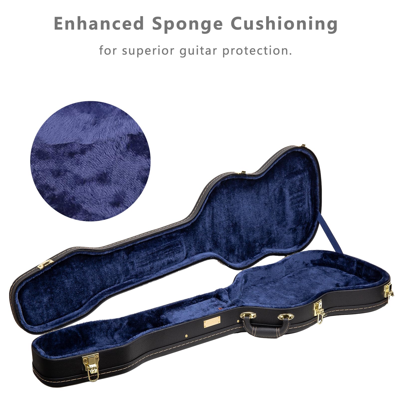 Crossrock Wood Case fits right-hand Precision Bass Style Guitars-Black(CRW620PBBK)