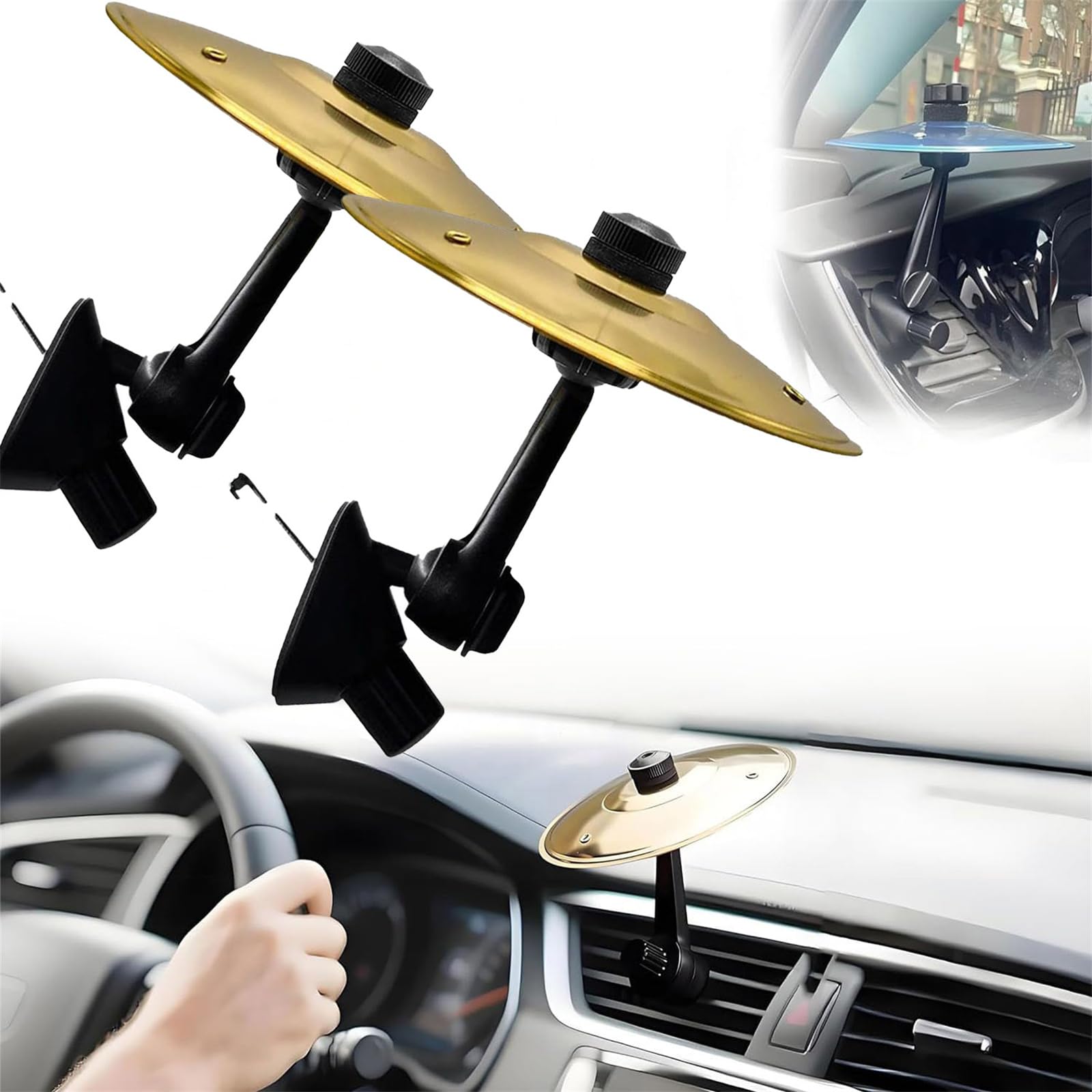 Car Cymbal, Car Cymbal Air Vent, Mini Drum Crash Cymbal For Car Vent, Mini Drum Crash Cymbal for Endless Rhythmic Fun on the Roa
