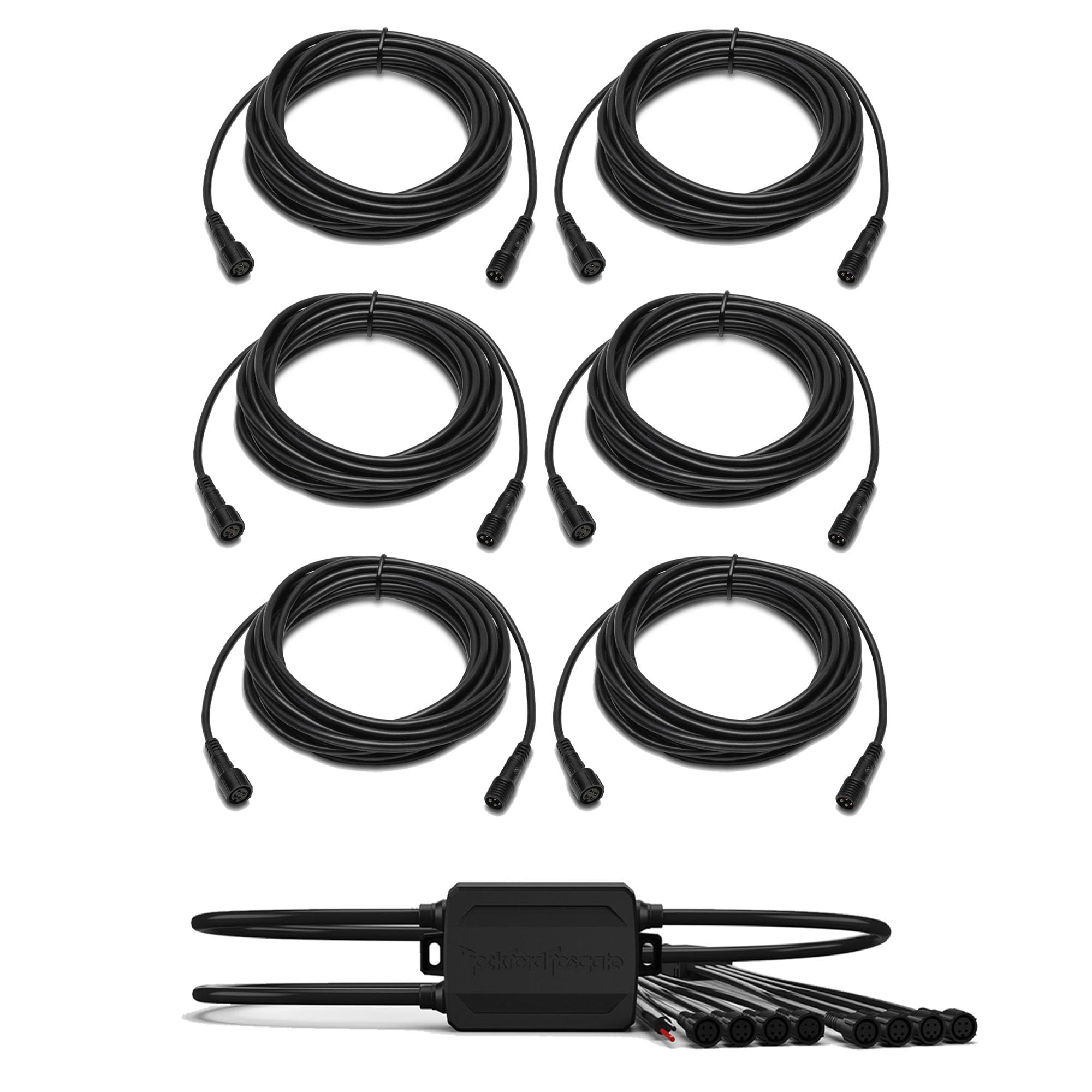 Rockford Fosgate PMX-RGB Color Optix Controller and 6 RGB-16 16 Extension Cables