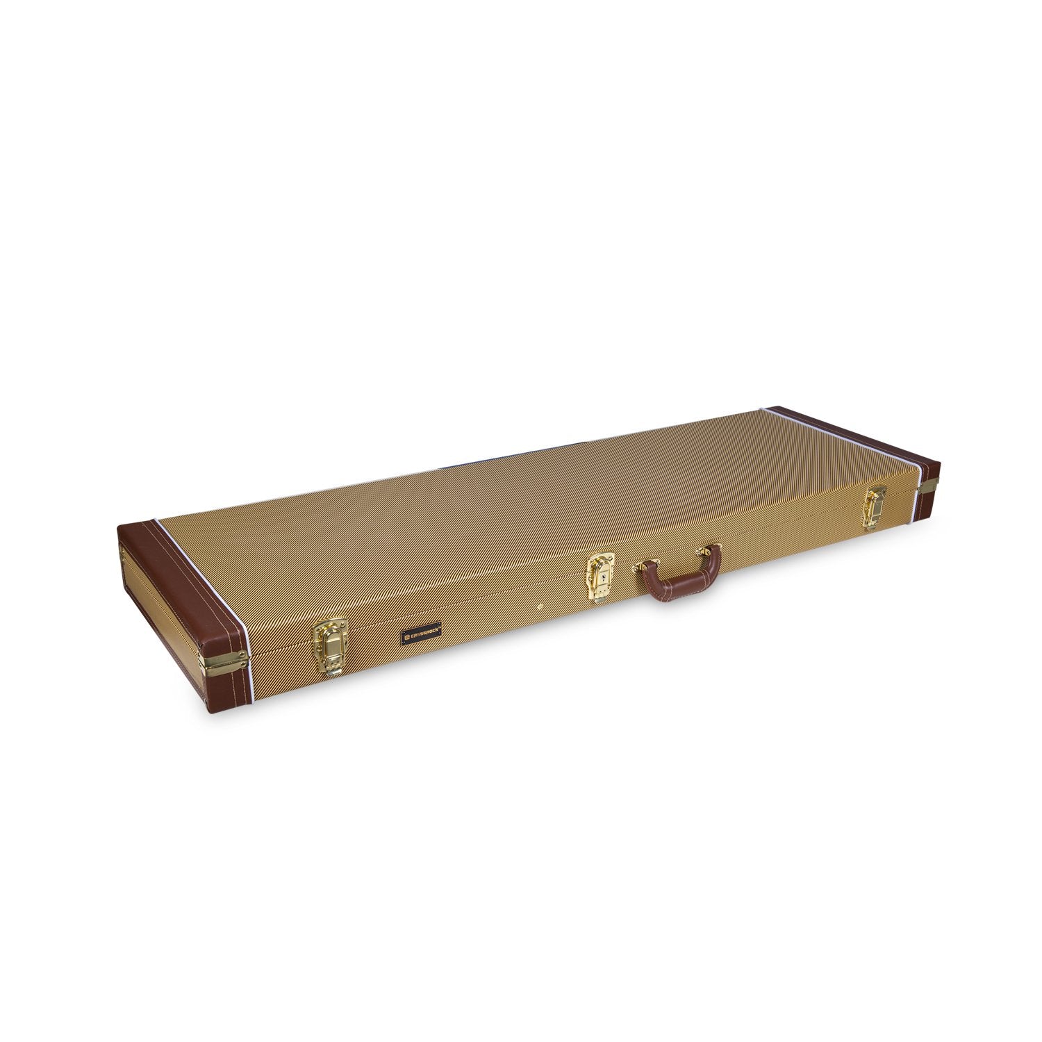 Crossrock Wood Case Fits Electric Bass Guitars-Vinyl Tweed (CRW620BTW)