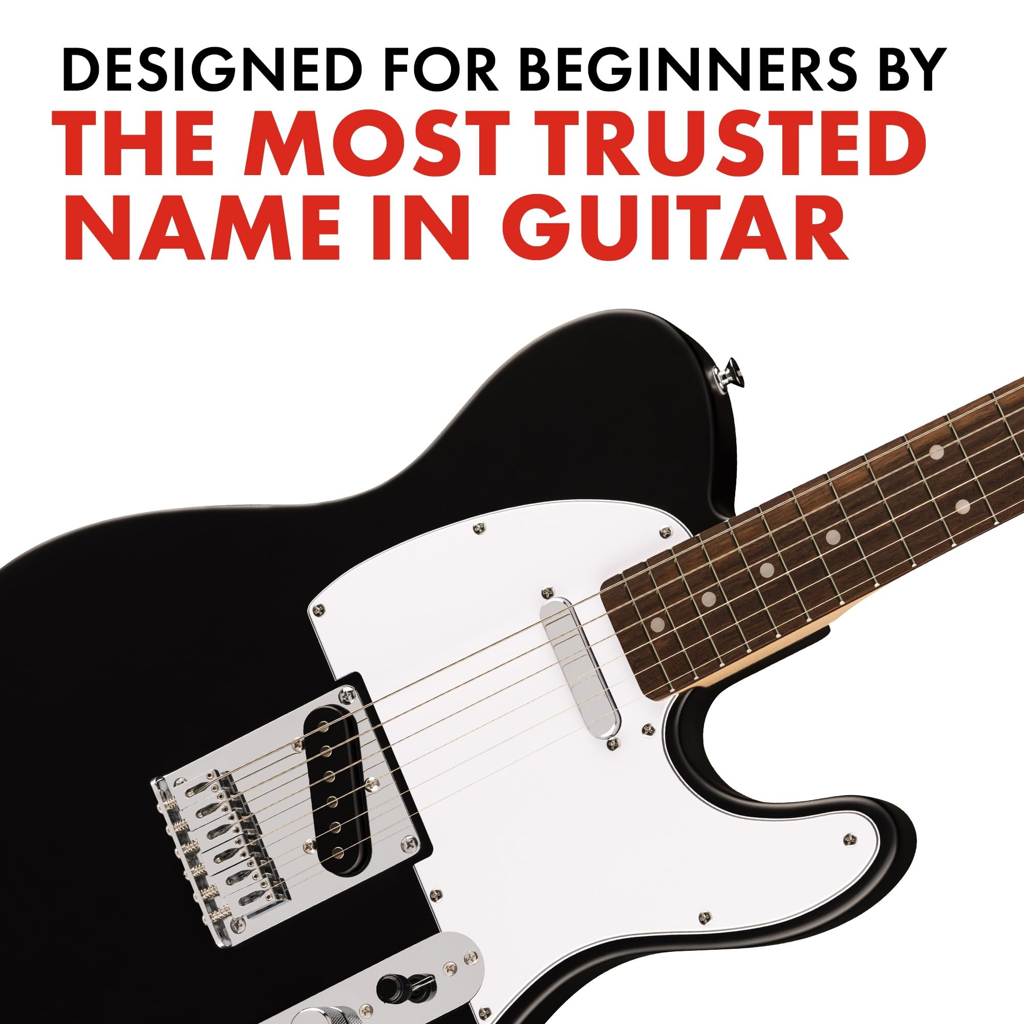 Fender Squier Debut Series Telecaster Electric Guitar, Beginner Guitar, 2-Year Warranty, Includes Free Lessons, Black with Satin