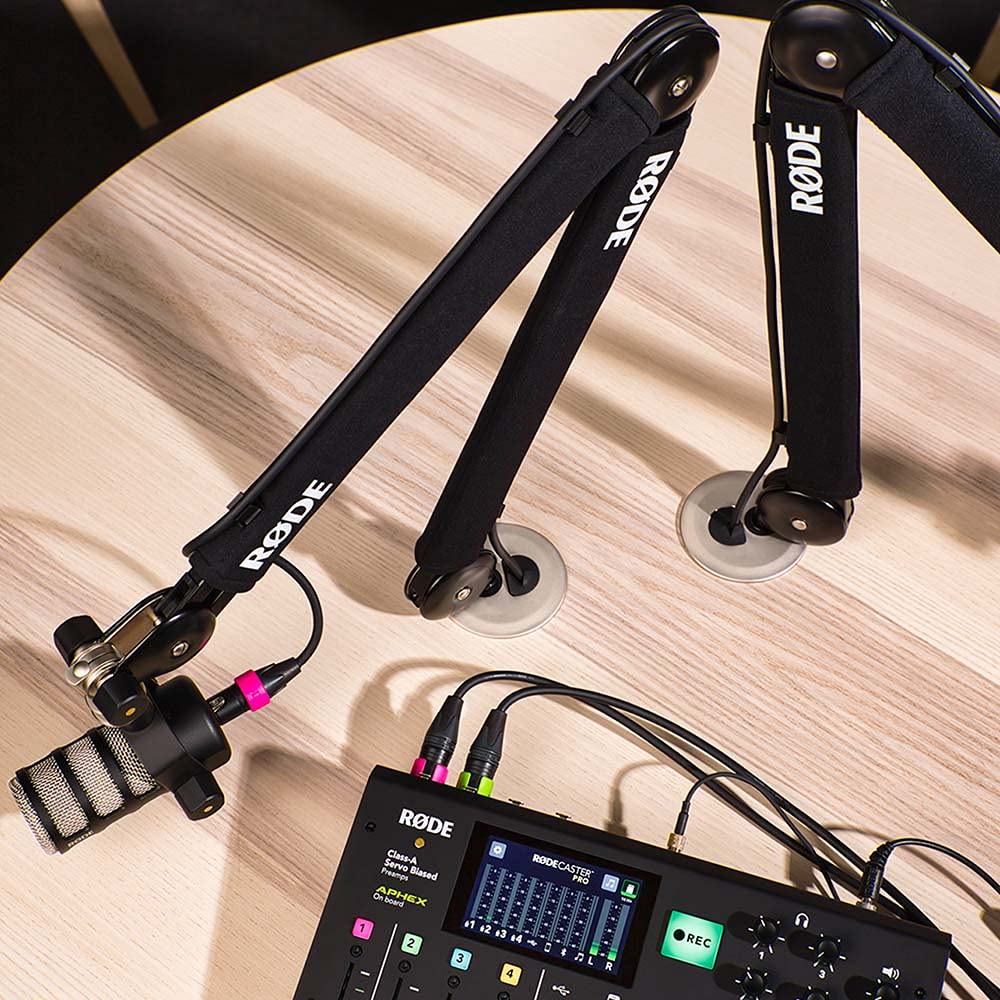 Rode PSA1+ Pro Studio Boom Arm for Podcasting and Streaming with Gator Microphone Pop Filter, Professional Grade XLR Cable and S