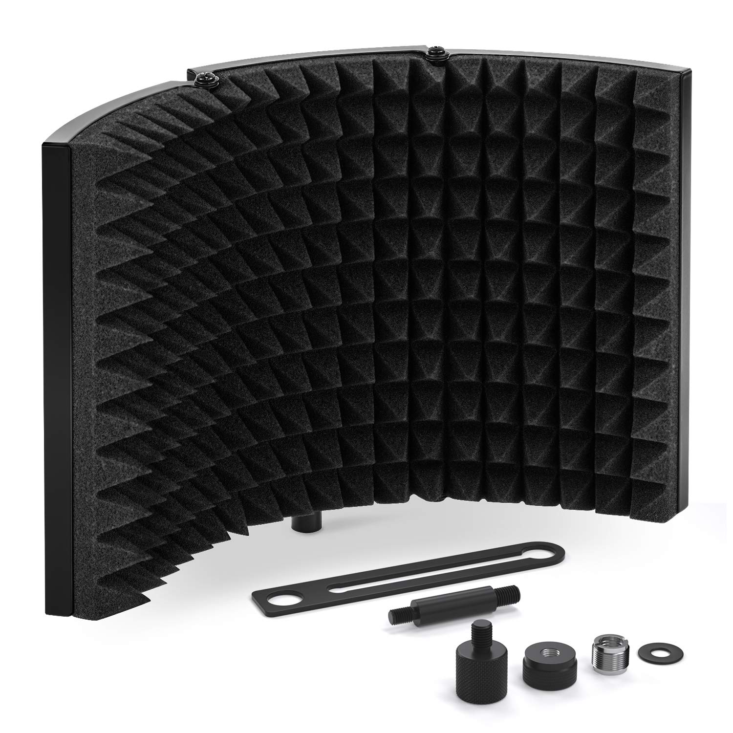 Tonor Microphone Isolation Shield, Studio Mic Sound Absorbing Foam Reflector For Any Condenser Microphone Recording Equipment St