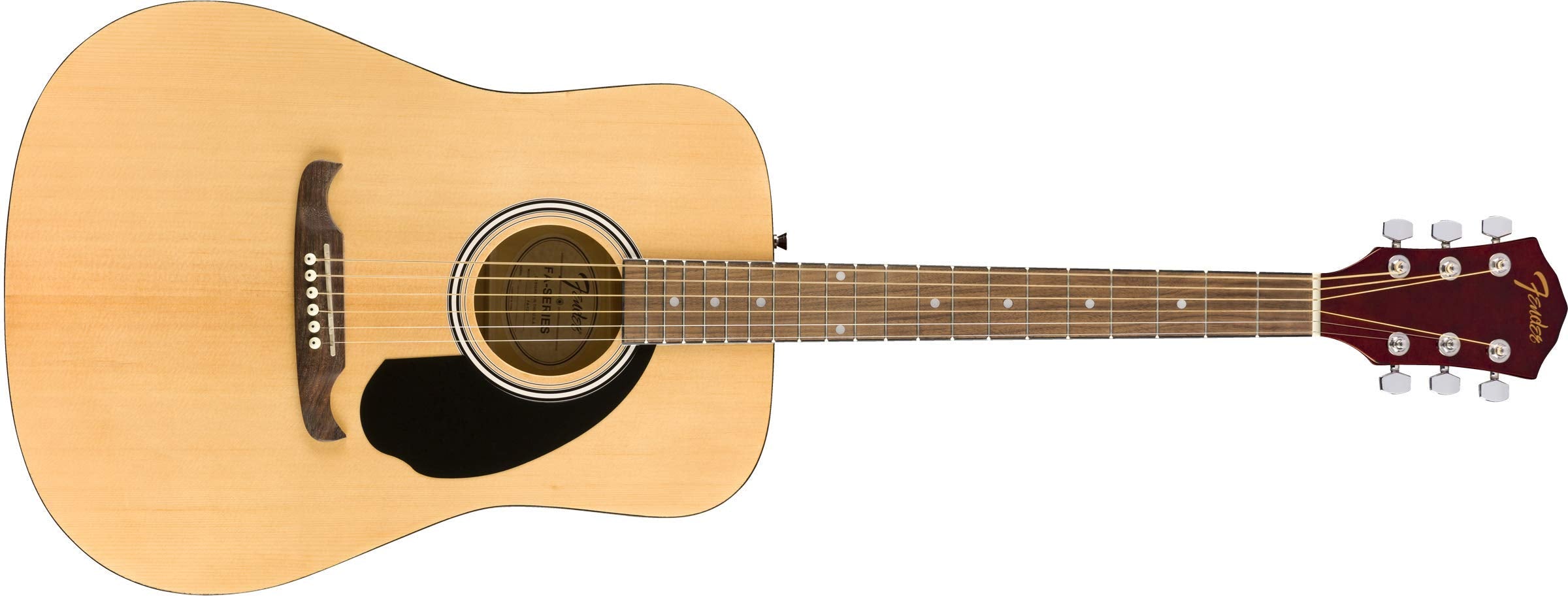 Fender Acoustic Guitar With Guitar Bag, Fa-125 Dreadnought With Alloy Steel Strings, Glossed Natural Finish, Basswood Constructi