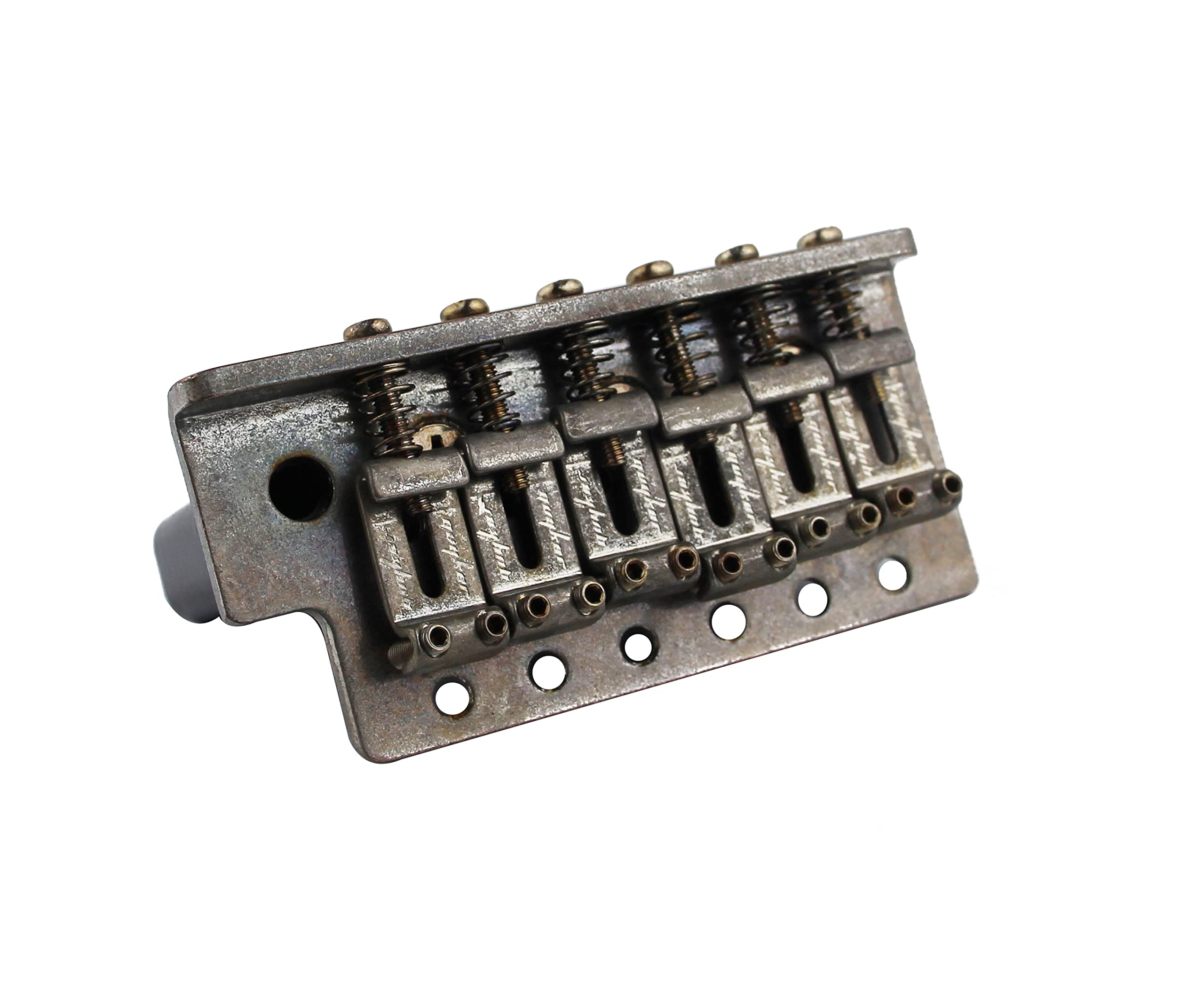 Guyker Tremolo Bridge Vintage Bent Steel Saddles Compatible with Start ST Electric Guitar (GK-1004, nickel old)