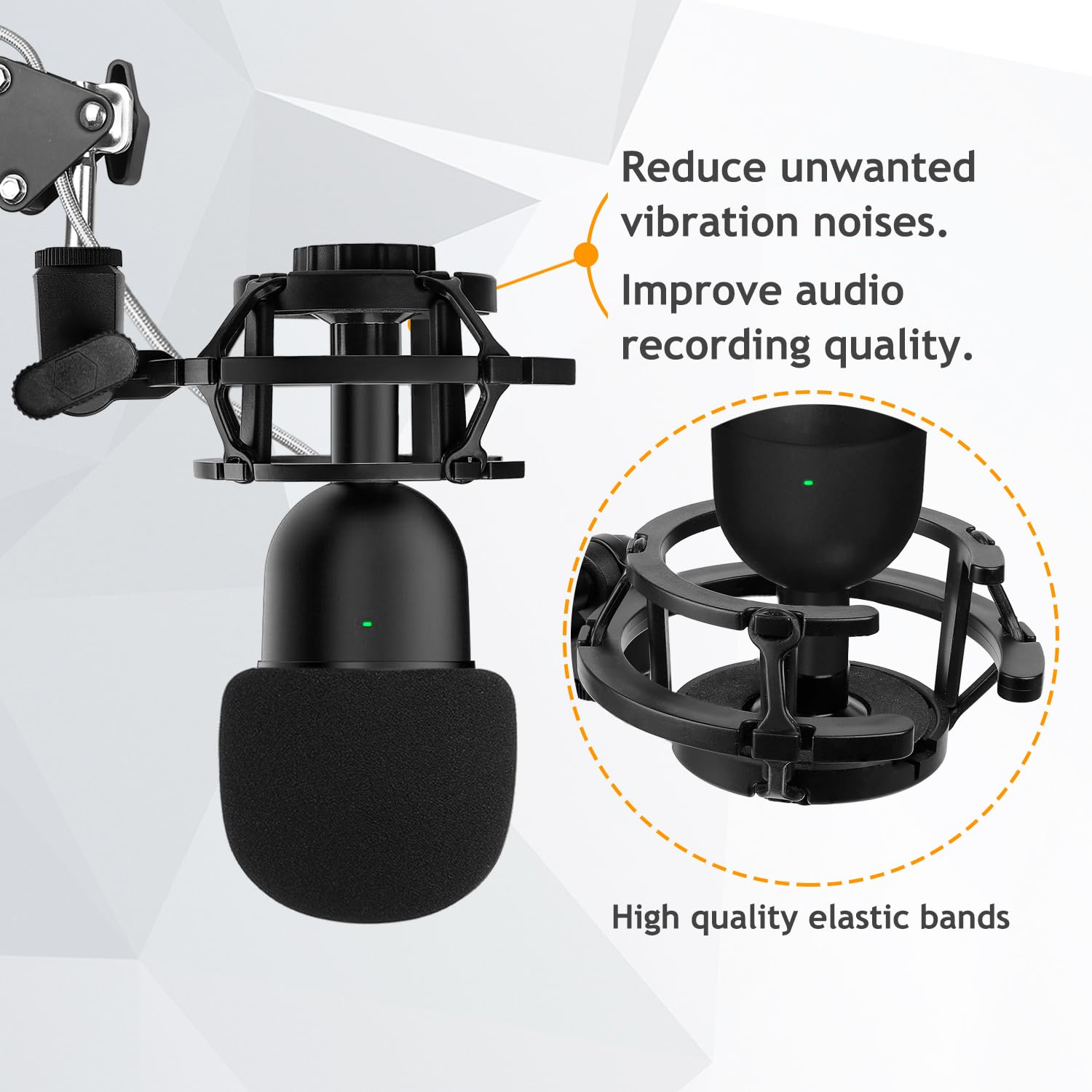 Razer Seiren Mini Boom Arm Mic Stand with Pop Filter, Shock Mount, Upgraded Heavy Duty Clamp, Adjustable Suspension Scissor Boom