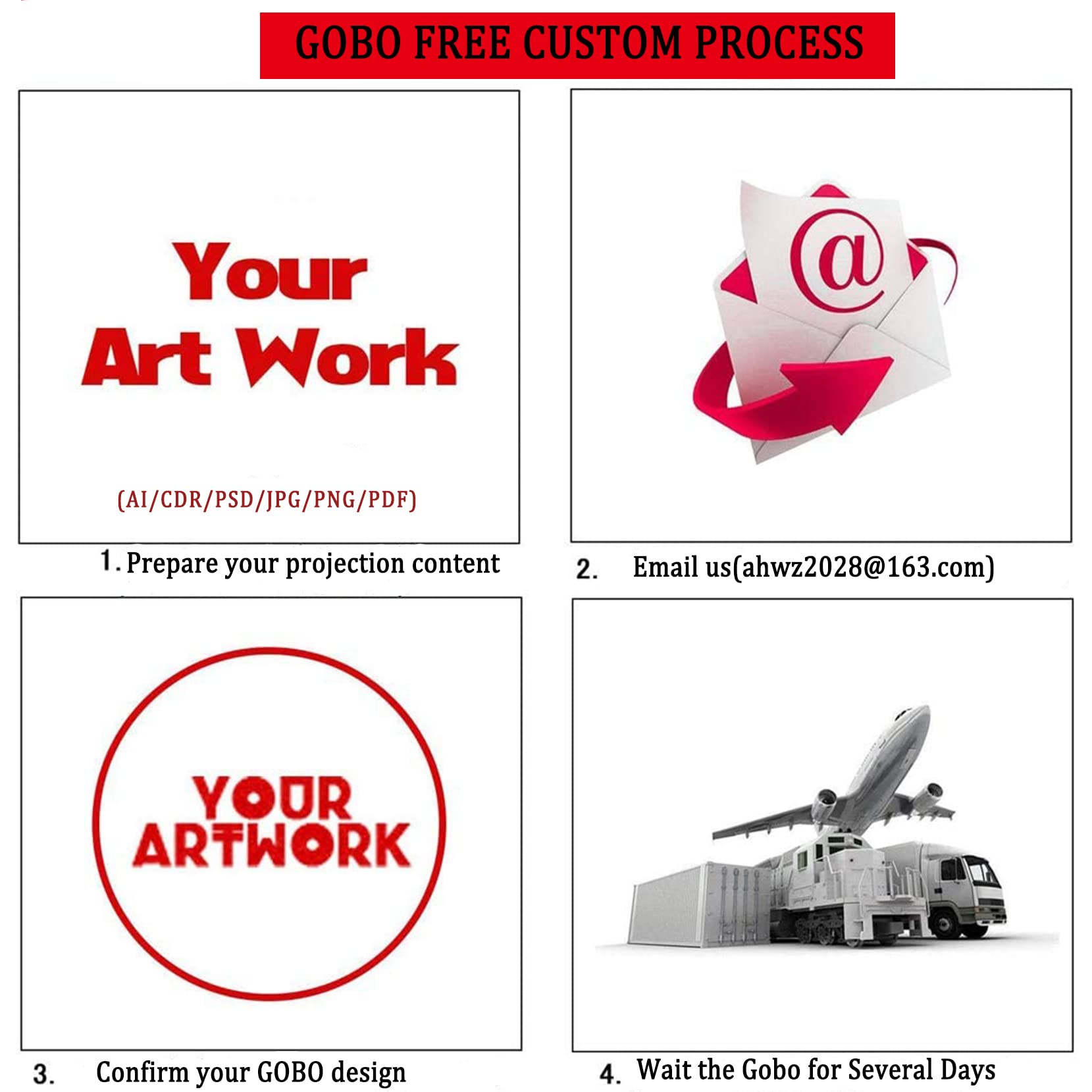 35W LED GOBO Projector Outdoor, GOBO Projector Custom Logo for Wedding Advertising, Rotating Image GOBO Light Logo Projector for