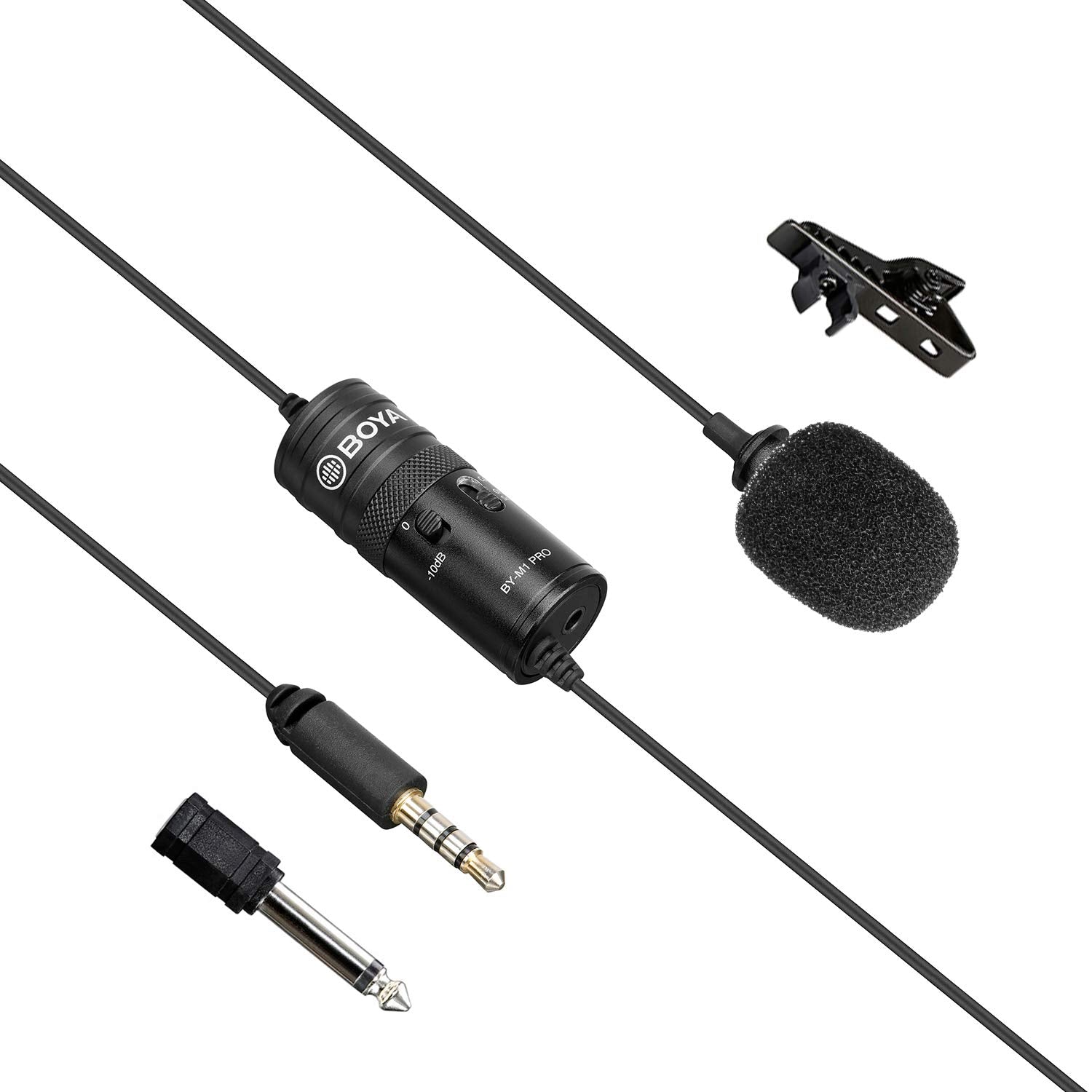 Boya by-M1 PRO Professional Lavalier Lapel Microphone Noise Reduction Omnidirectional Mic with Clip for YouTube Interview Broadc