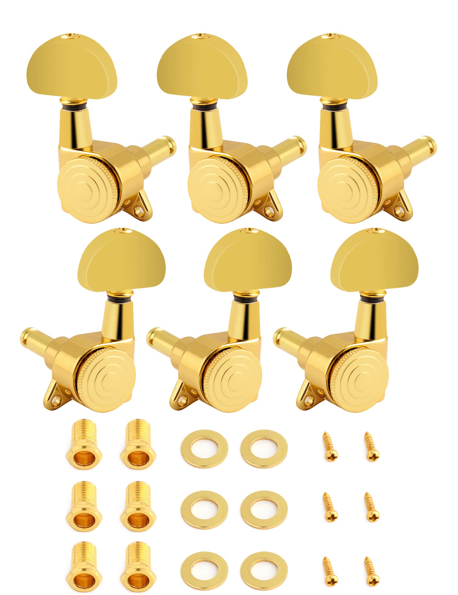 Metallor Locking Guitar String Tuning Pegs Tuning Keys Machine Heads Tuners 1:18 Gear Ratio 3L 3R For Electric Guitar Or Acousti