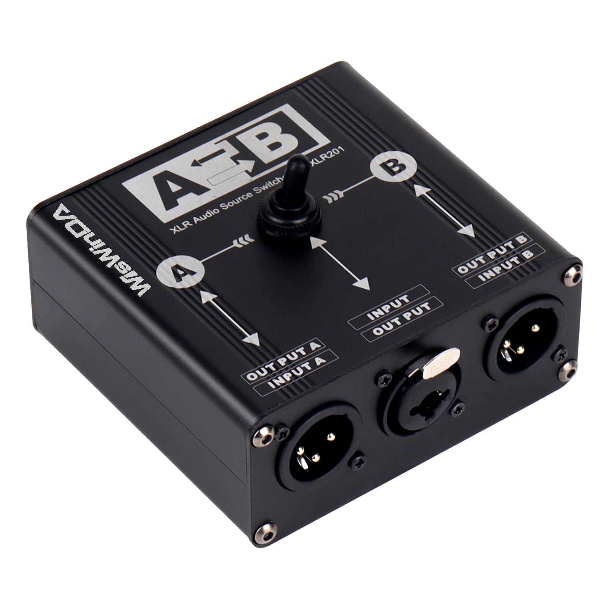 WisWinDa Pro XLR Passive A/B Switch Box Reversible Operation Design Balanced Audio Converter 2 Channel HiFi Stereo Audio Selecto