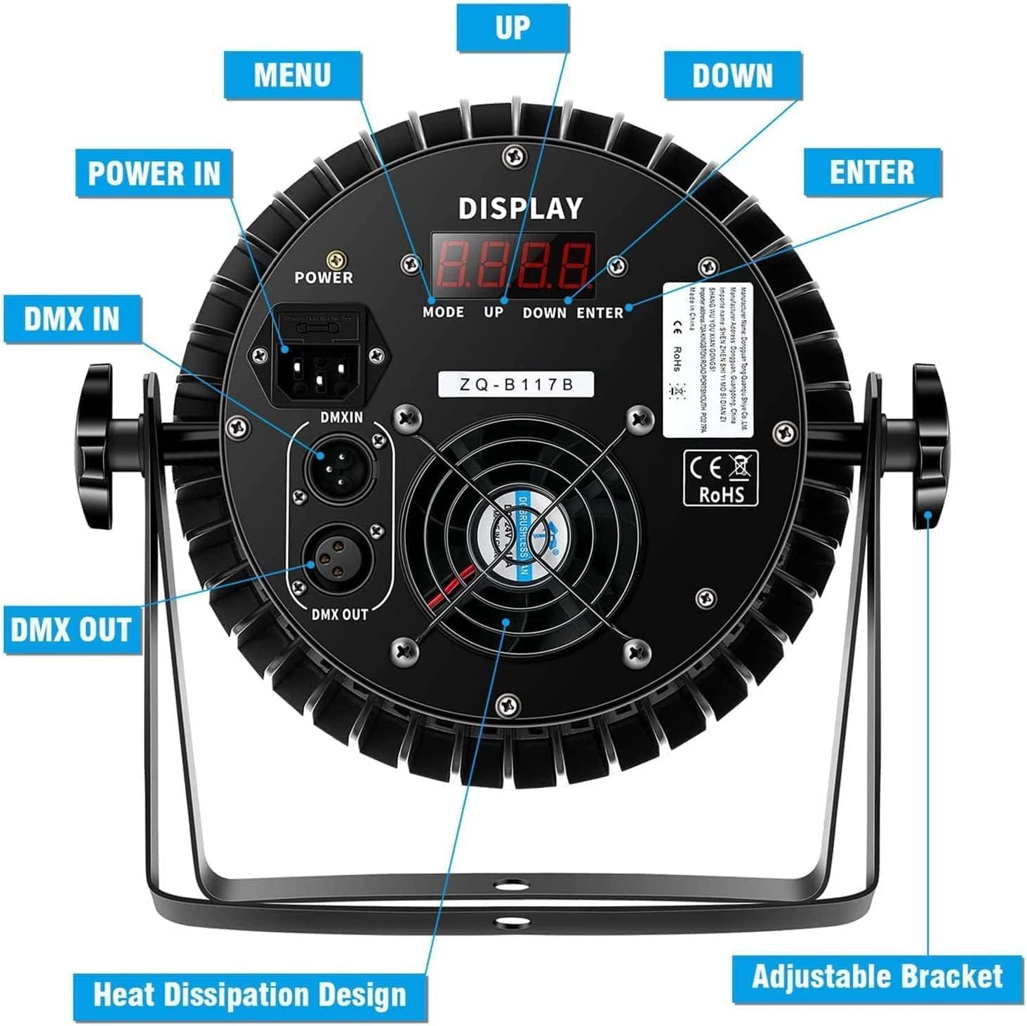 Par Lights LED Stage Lights, UKing 180W RGBW 4-in-1 Uplights Stage Lighting Effect by DMX and Sound Activated Control Wash Ligh