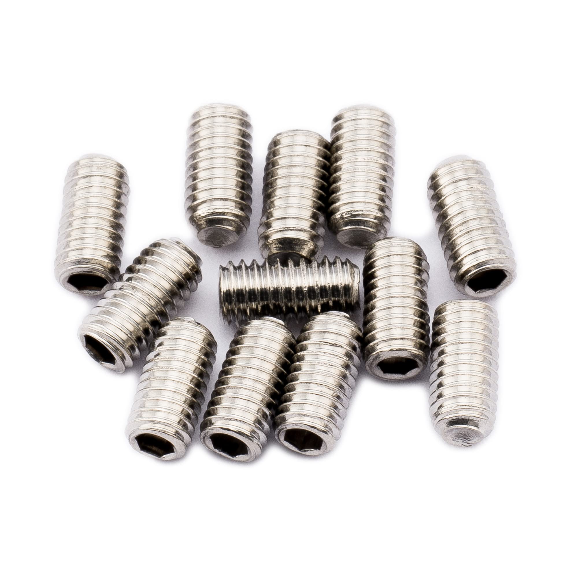 Musiclily Pro Metric M3X6Mm Stainless Steel Saddle Height Screws For Imported Electric Guitar Bass Bridge, Original Color (Set O