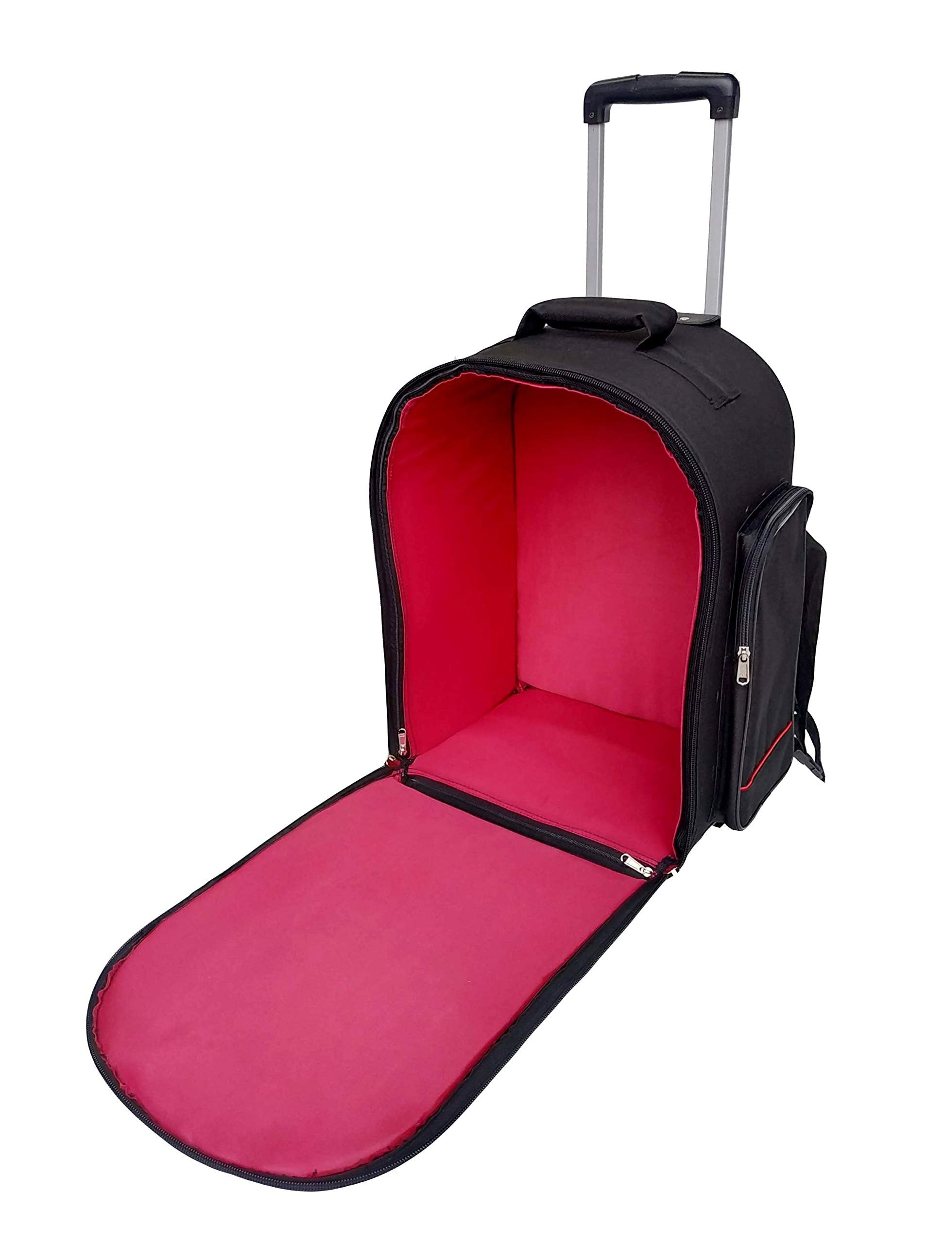 Malav Dholak Case Bag Of Hard Fiber Sheet With Trolley To Carry (Flight Case) Rectangle