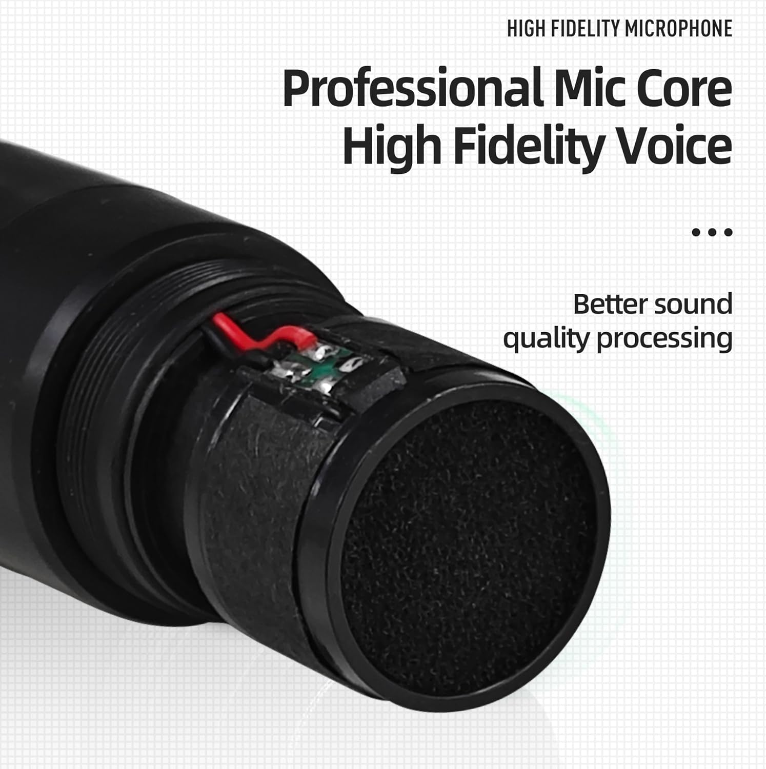 Wireless Microphone System, BOMGE Pro 4-Channel Cordless Mic Set with Four Handheld Mics, Fixed Frequency, Long Range 200ft, Ide