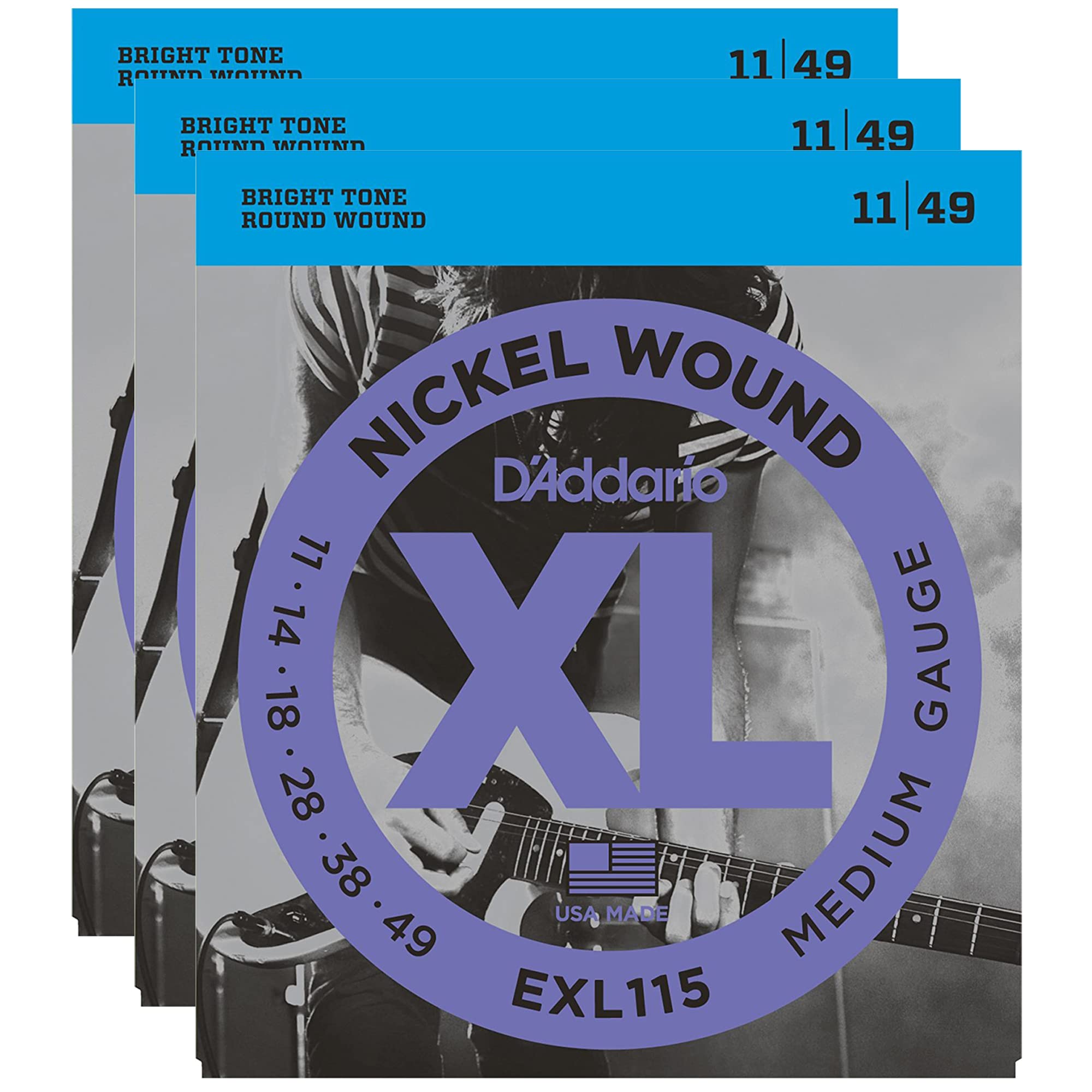 D 'Addario Exl115 Electric 11-49 (3 Pack Bundle)
