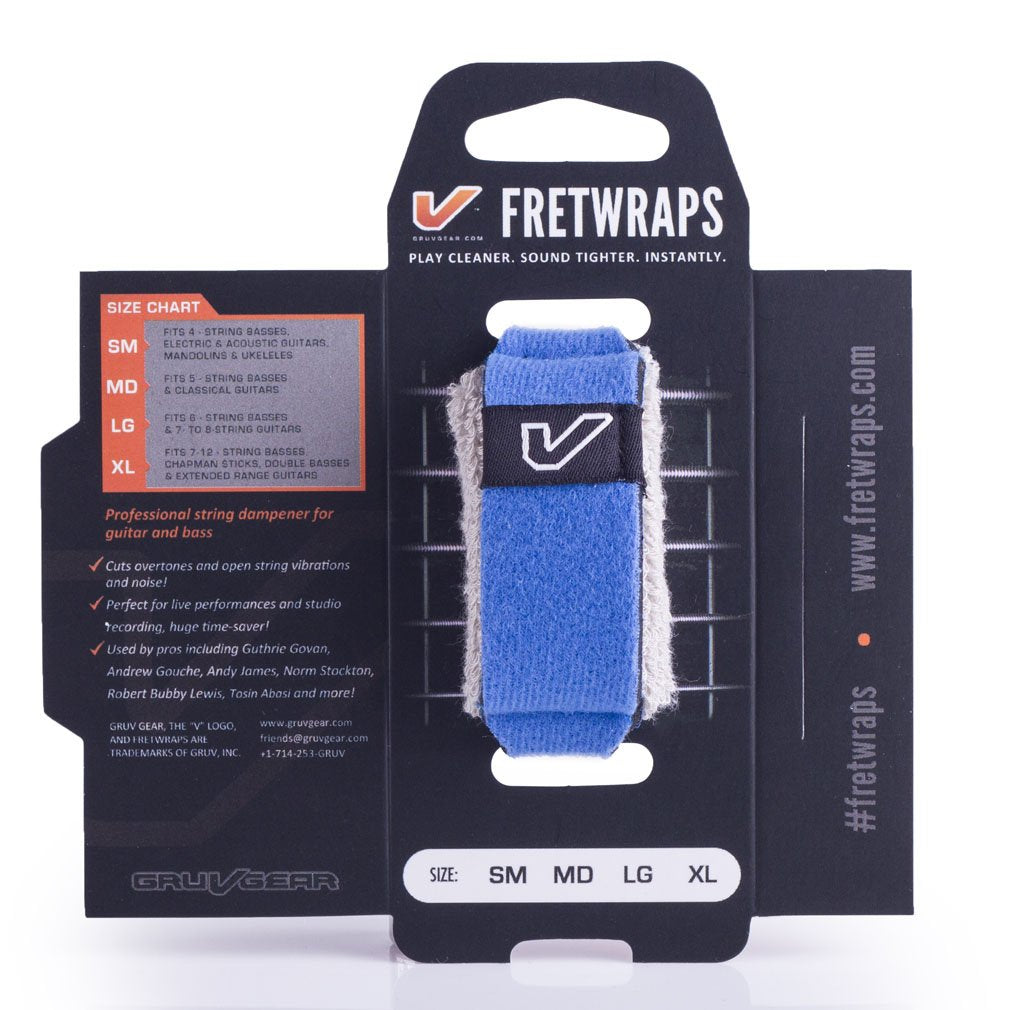 Gruv Gear Fretwraps Hd 'Sky' String Muters 1-Pack (Blue, Large) (Fw-1Pk-Blu-Lg)