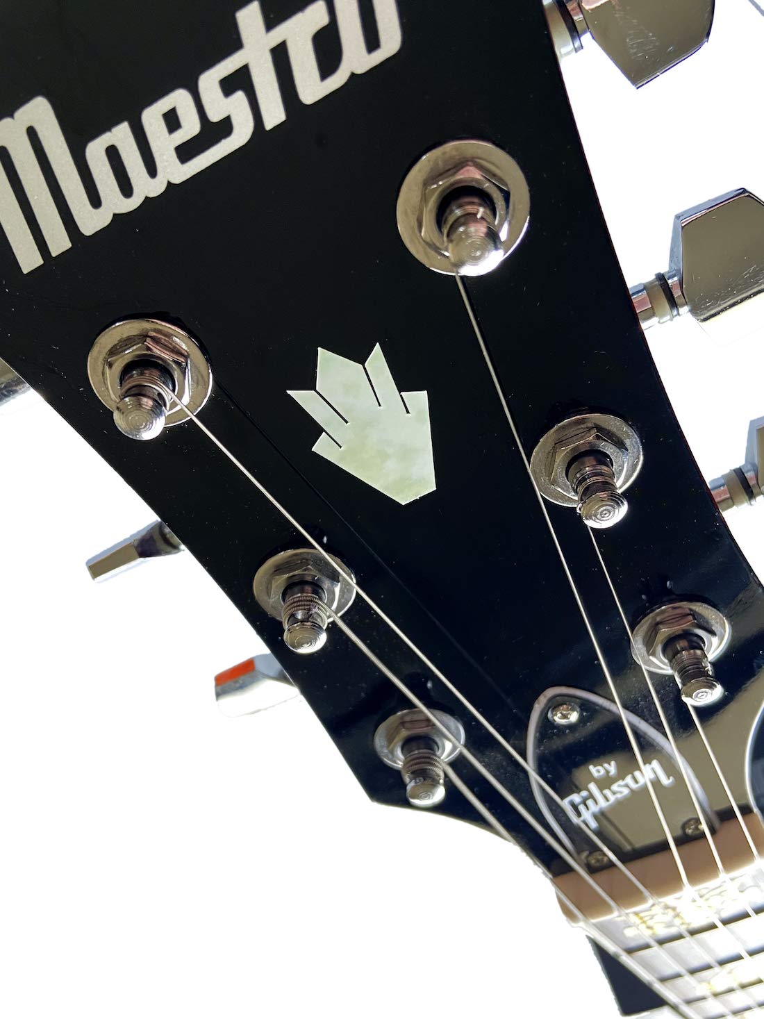 JACAMOU H-109CC-WT-SET Closed Crown (WT) Inlay Stickers for Guitar Head, Set of 2