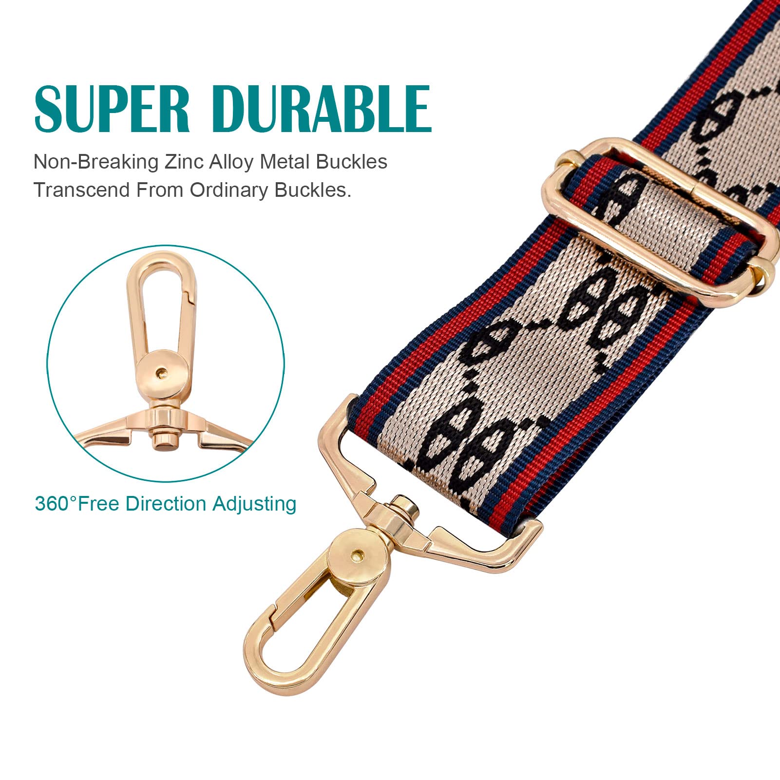 Purse Straps Adjustable Crossbody Strap for Purses Replacement Guitar Multicolor Style Handbag Straps Guitar Shoulder Strap for