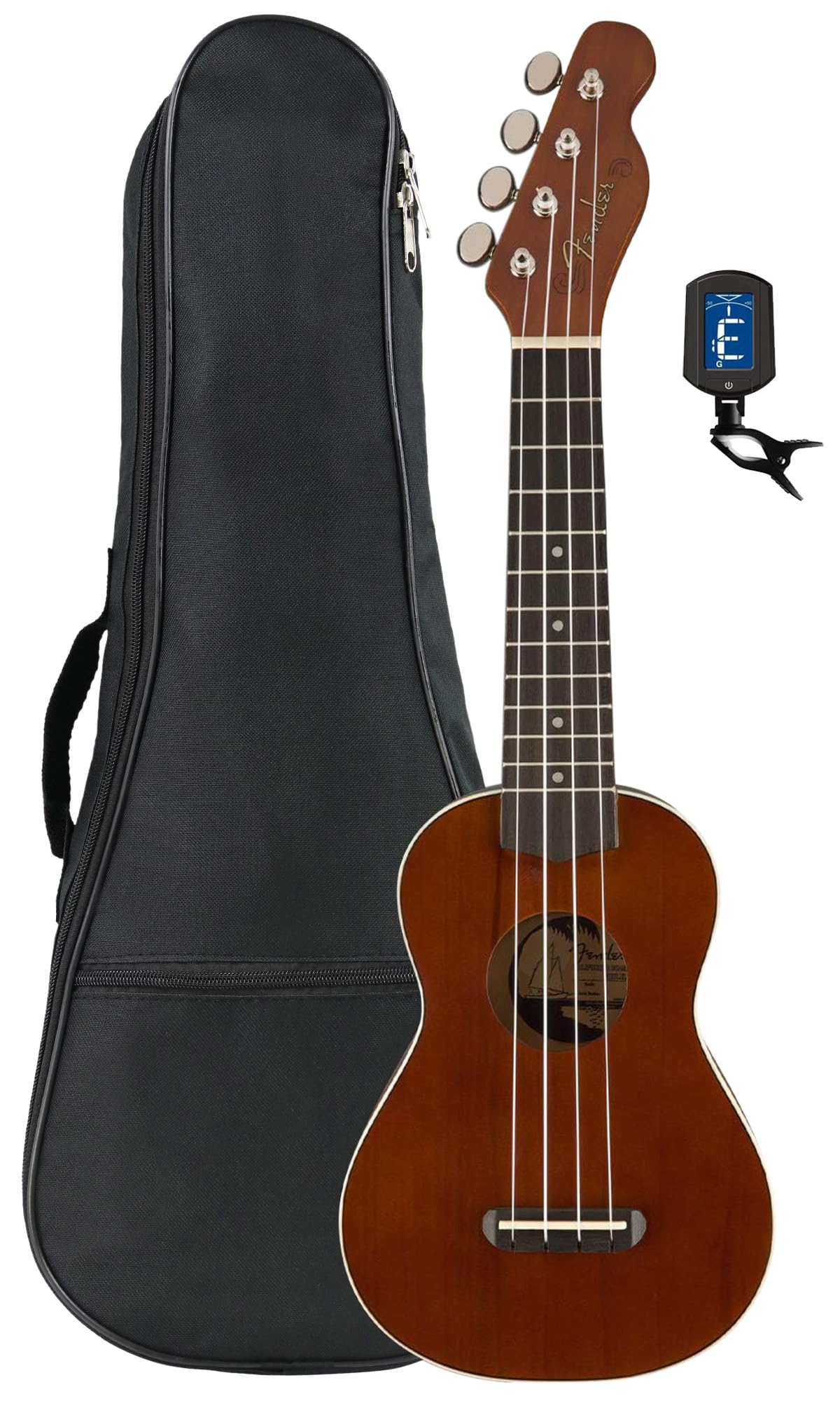 Fender Venice Soprano Ukulele - Natural Bundle with Gig Bag and Tuner