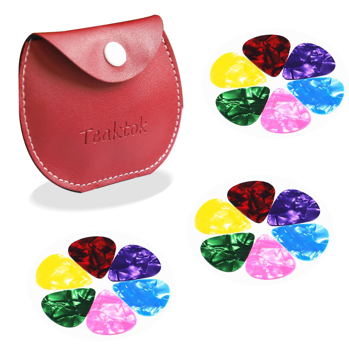 30 Pack Guitar Picks Plectrums With Leather Guitar Picks Case, 0.46 0.71 0.91 Mm Includes Thin Medium Heavy Thickness, Variety C