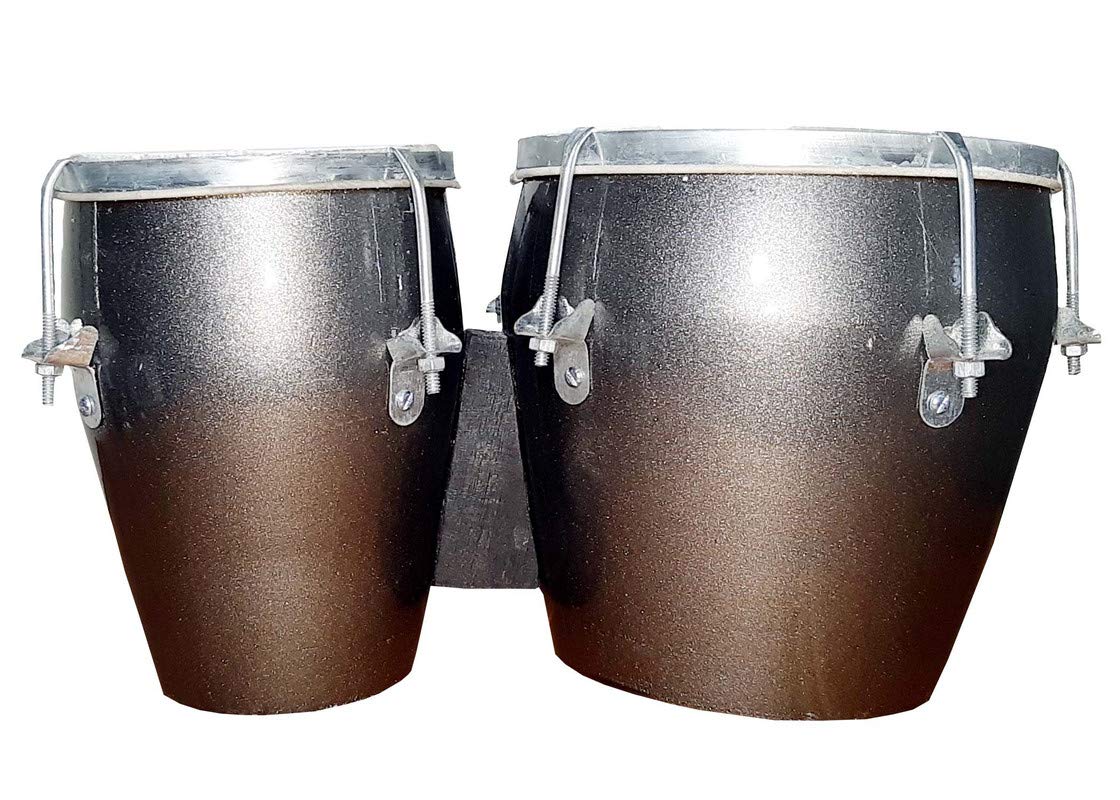 Gt Manufacturers Professional Two Piece Hand Made Wooden Bango Drum Set (Gray)