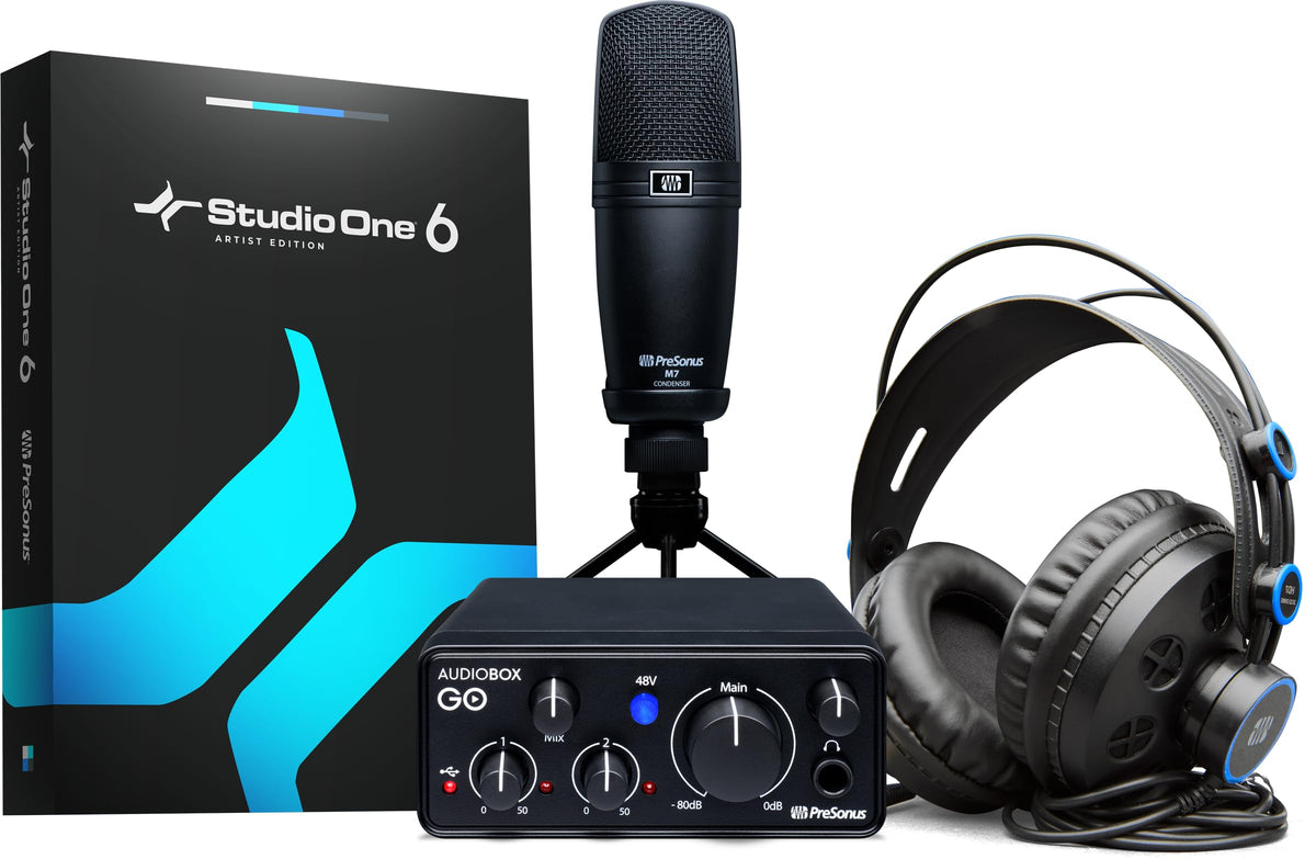 PreSonus AudioBox GO Creator Studio Recording Bundle USB Audio Interfa ...