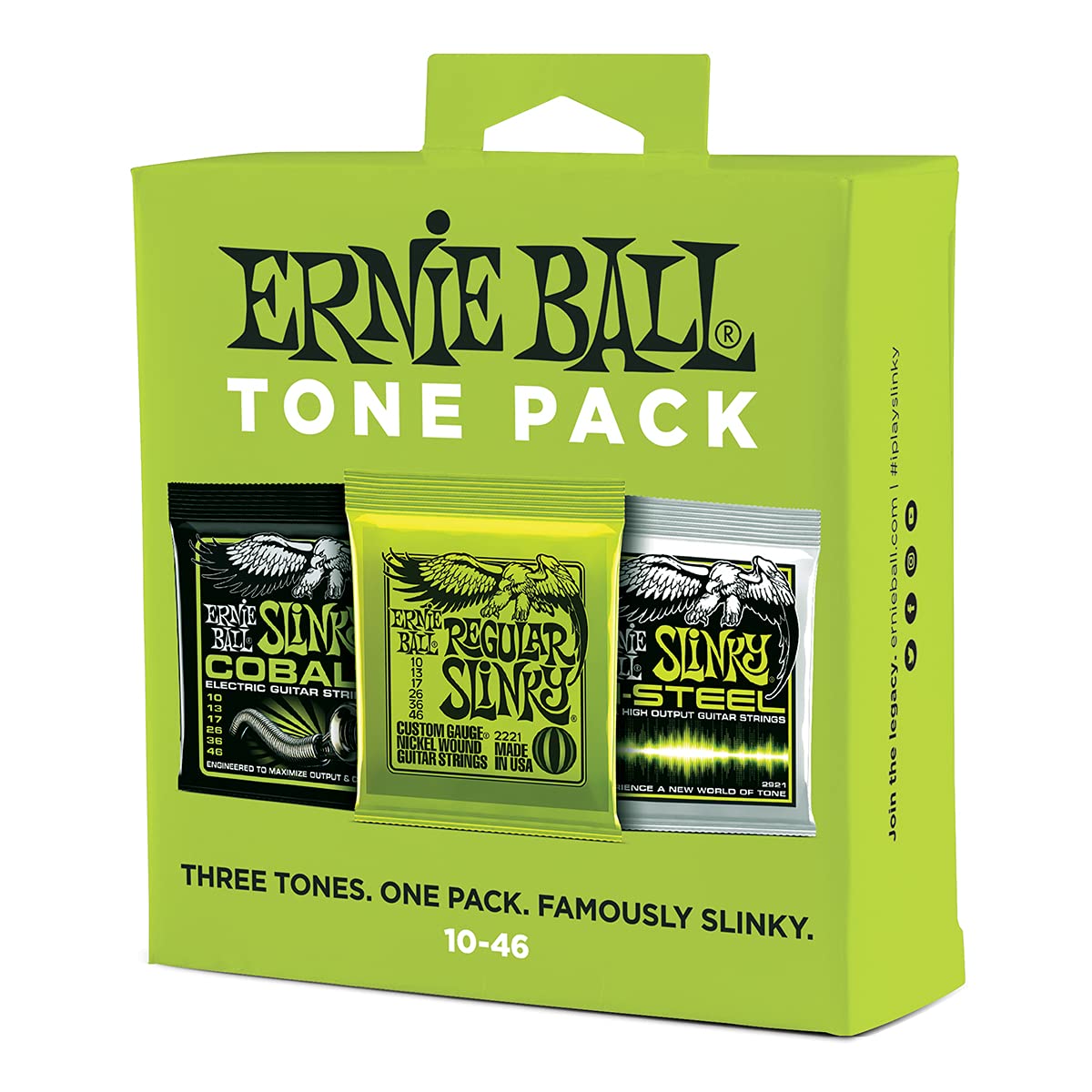 Ernie Ball Regular Slinky Electric Tone Pack Guitar Strings, 10-46 Gauge (P03331)