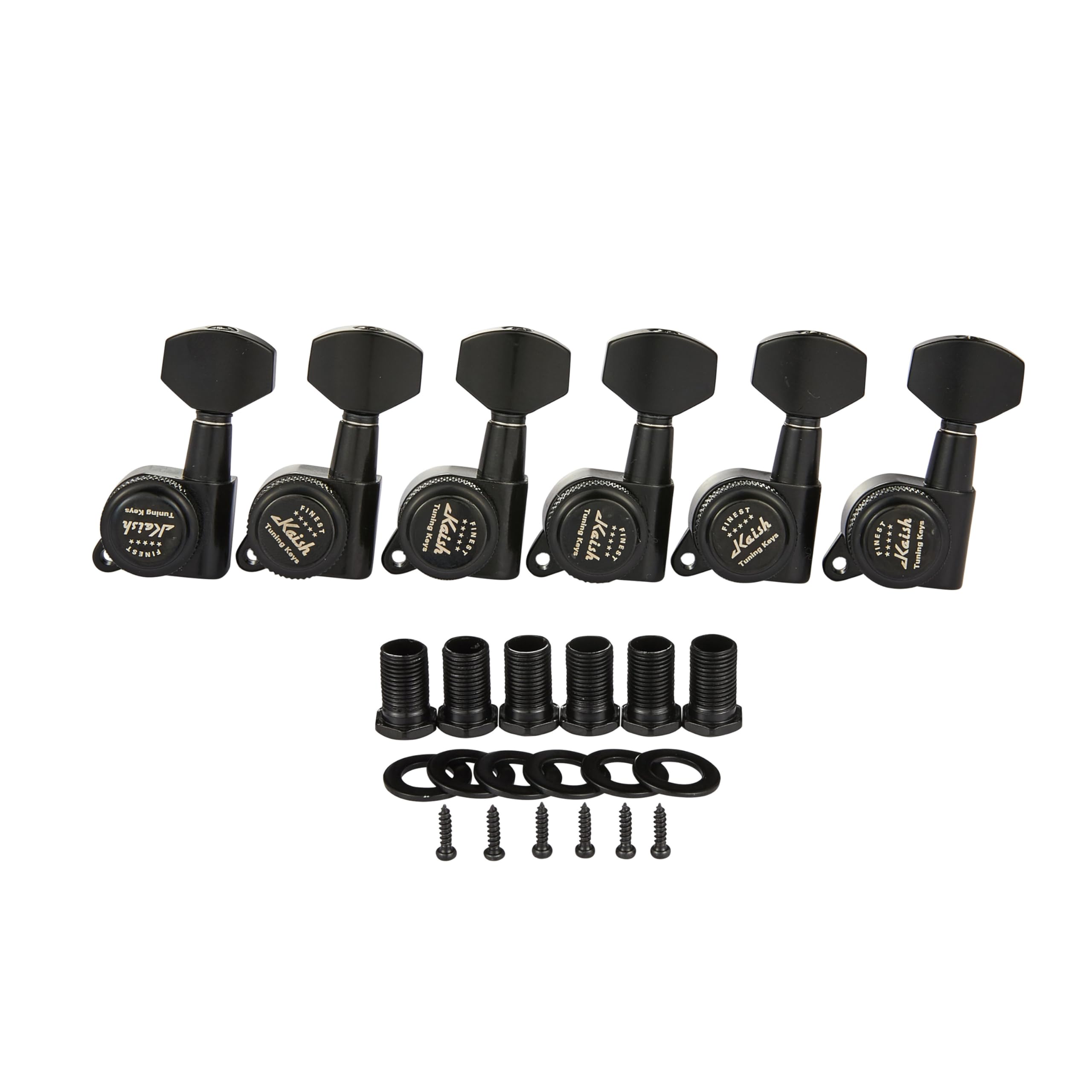 Kaish Lefty 18:1 Locking Tuners Tuning Keys Guitar Locking Tuning Machines With Mini Contemporary Buttons For Strat/Tele/Les Pau