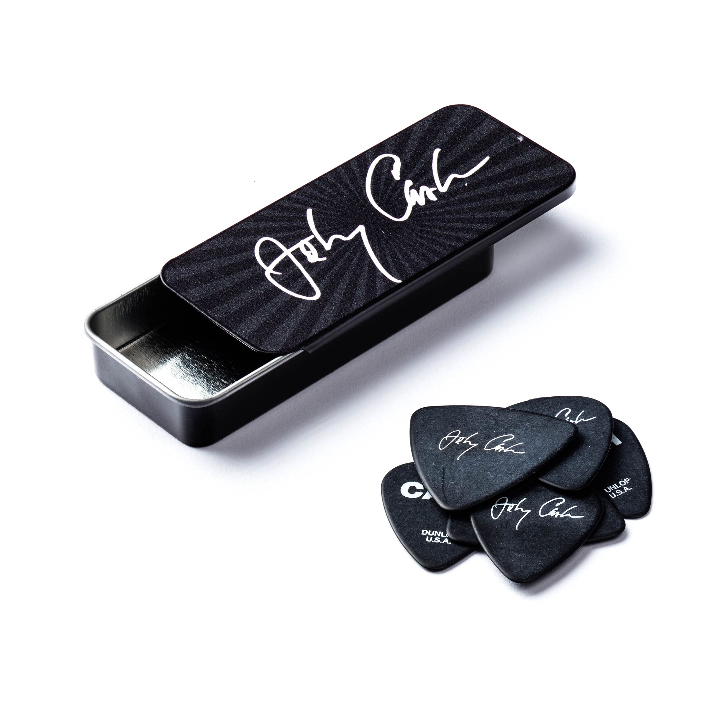 Jim Dunlop Medium-6 Johnny Cash Signature Pick Tin (26903152301)