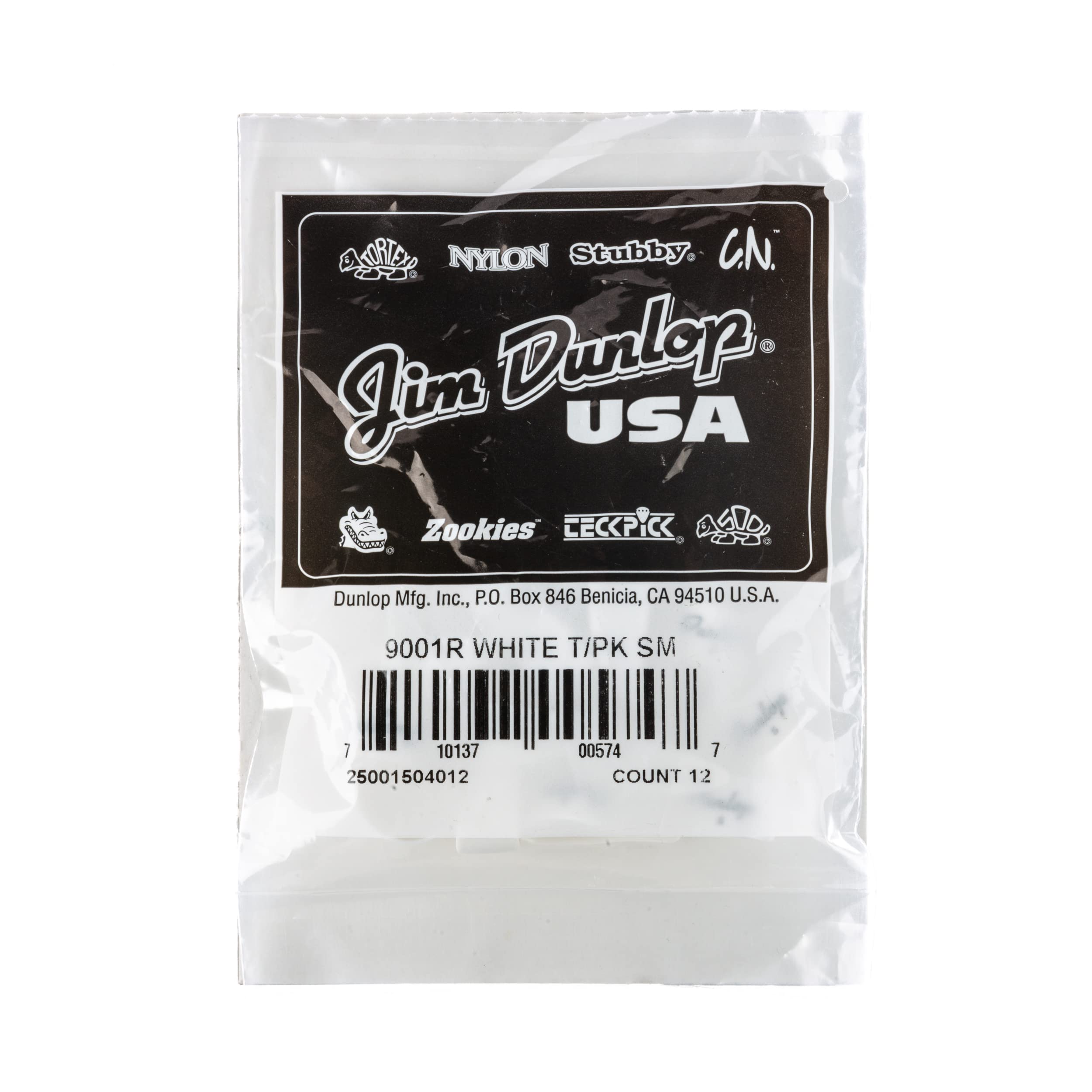 Jim Dunlop 9001R White Plastic Thumbpicks, Small, 12Bag