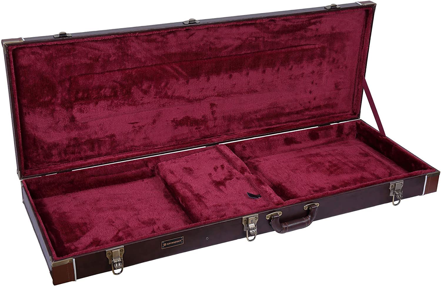 Crossrock Hardshell Wood Case for Jazzmaster/Jaguar Style Electric Guitars-Brown(CRW620JMBR)