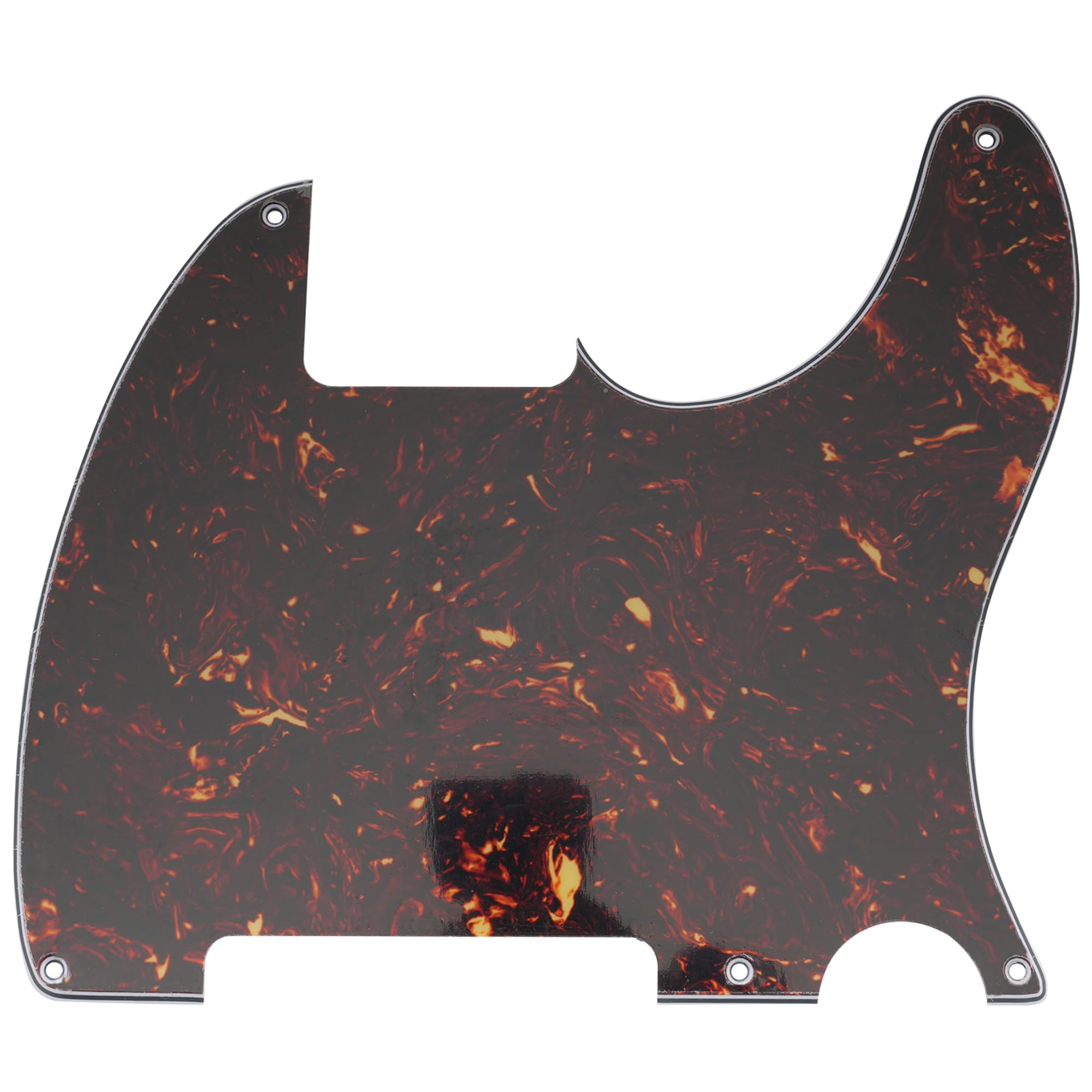 Musiclily 5 Hole Vintage Tele Guitar Pickguard Blank Scratch Plate Fits Usa/Mexican Fender Telecaster Esquire, 4Ply Tortoise She