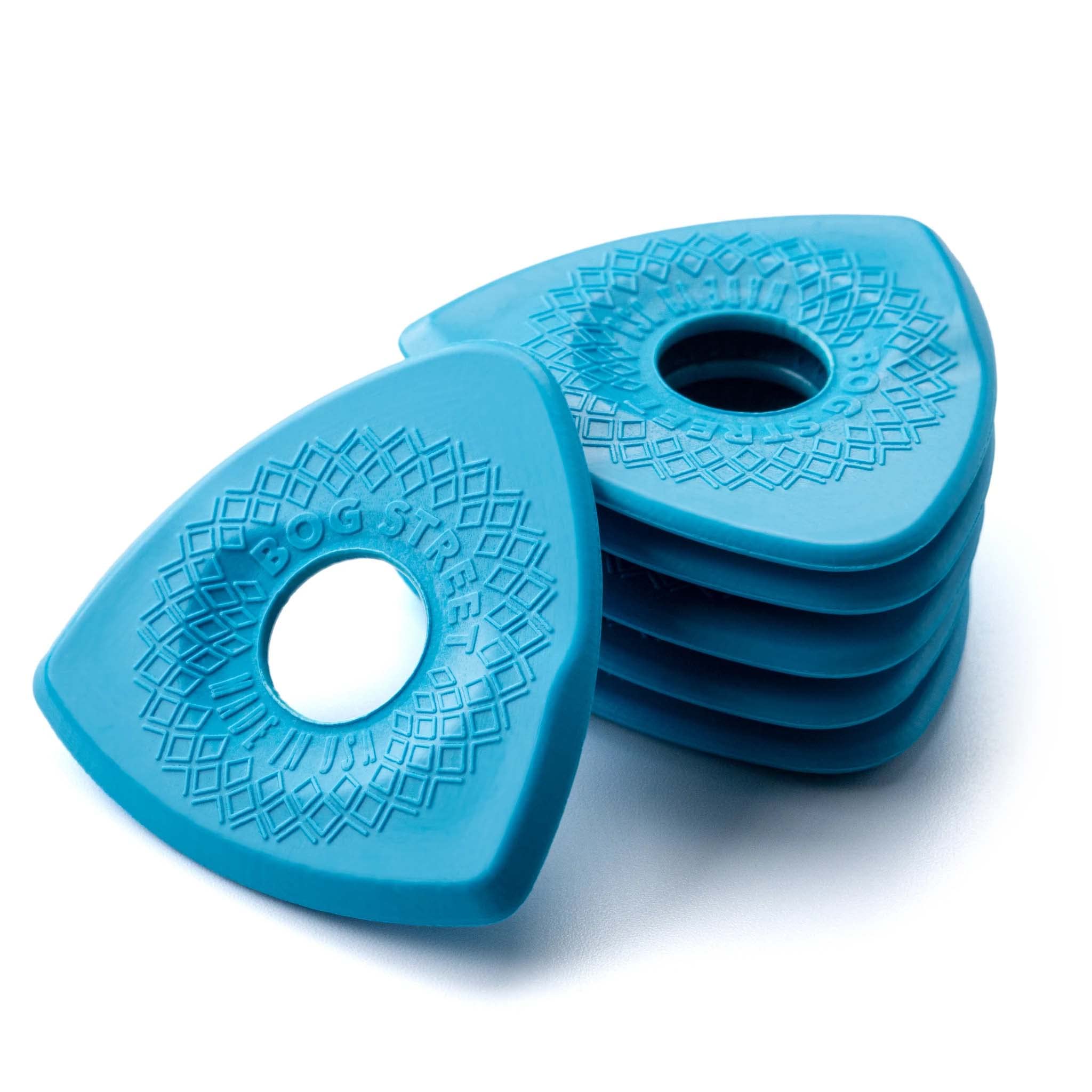 Bog Street Axe Cut Guitar Picks, Heavy, Electric, Acoustic And Bass Guitar Picks, Blue (6-Pack)