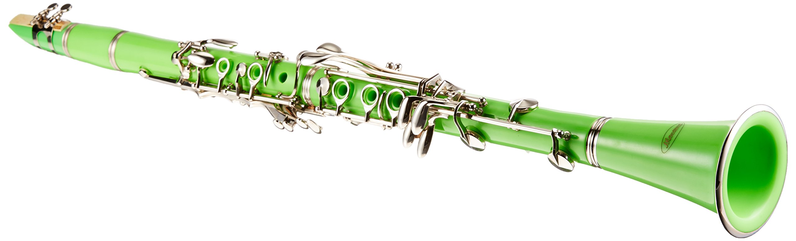Merano Wd401Gr B Flat Green/Silver Clarinet With Carrying Case, Mouth Piece, Screwdriver, Reed And Cap