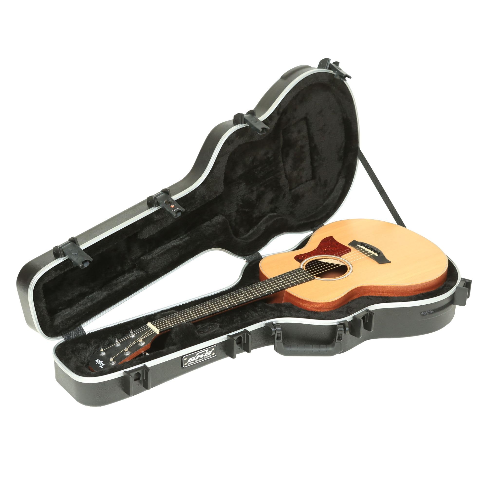 SKB Taylor GS Mini Acoustic Guitar Hard Case, Black - TSA Locks, Indestructible Handle, Plush Interior for Ultimate Protection -
