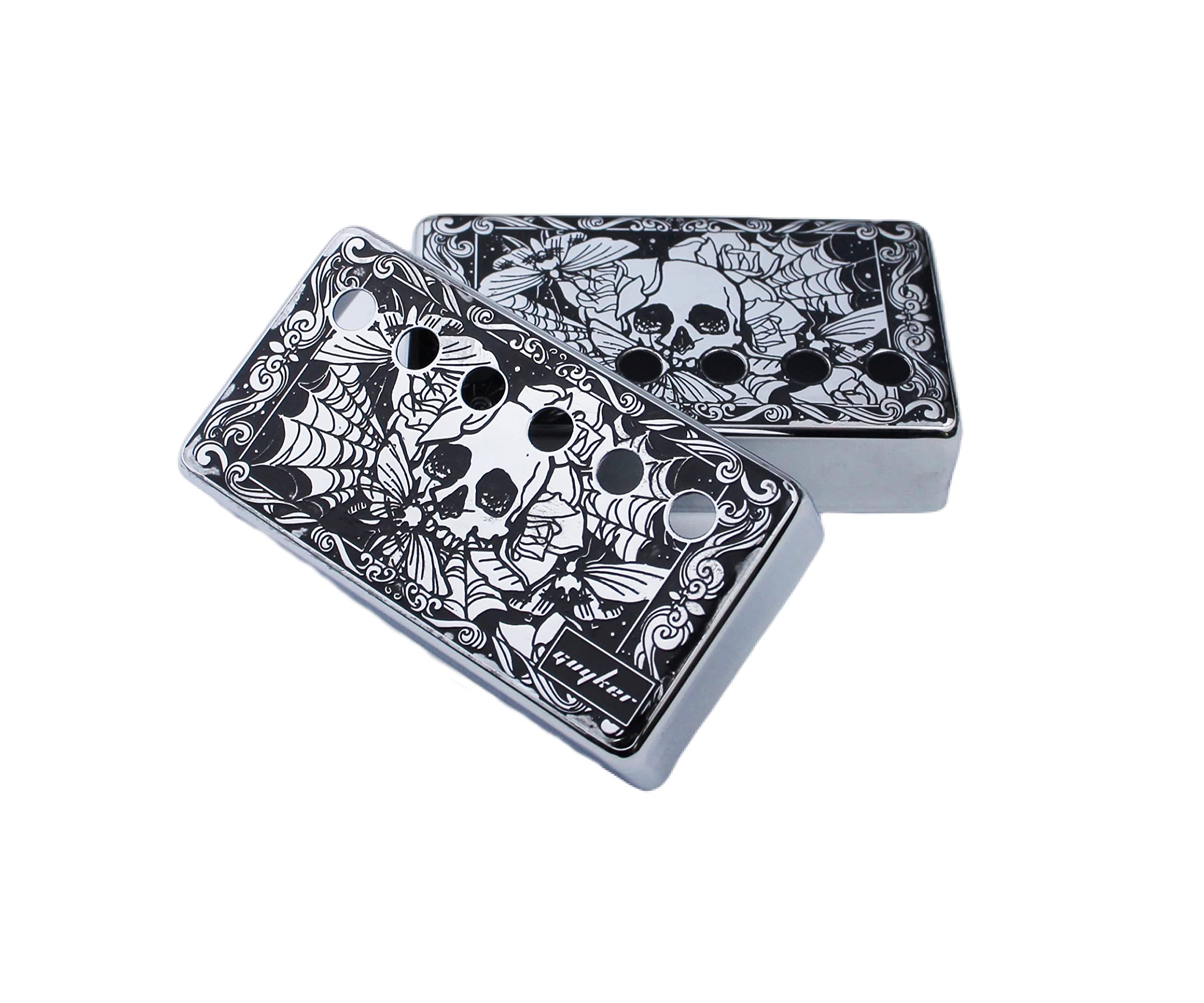 Guyker Humbucker Pickup Cover (50Mm/52Mm Pole Spacing) - Cupronickel Bridge And Neck Pickups Frame Set Replacement Parts For Les