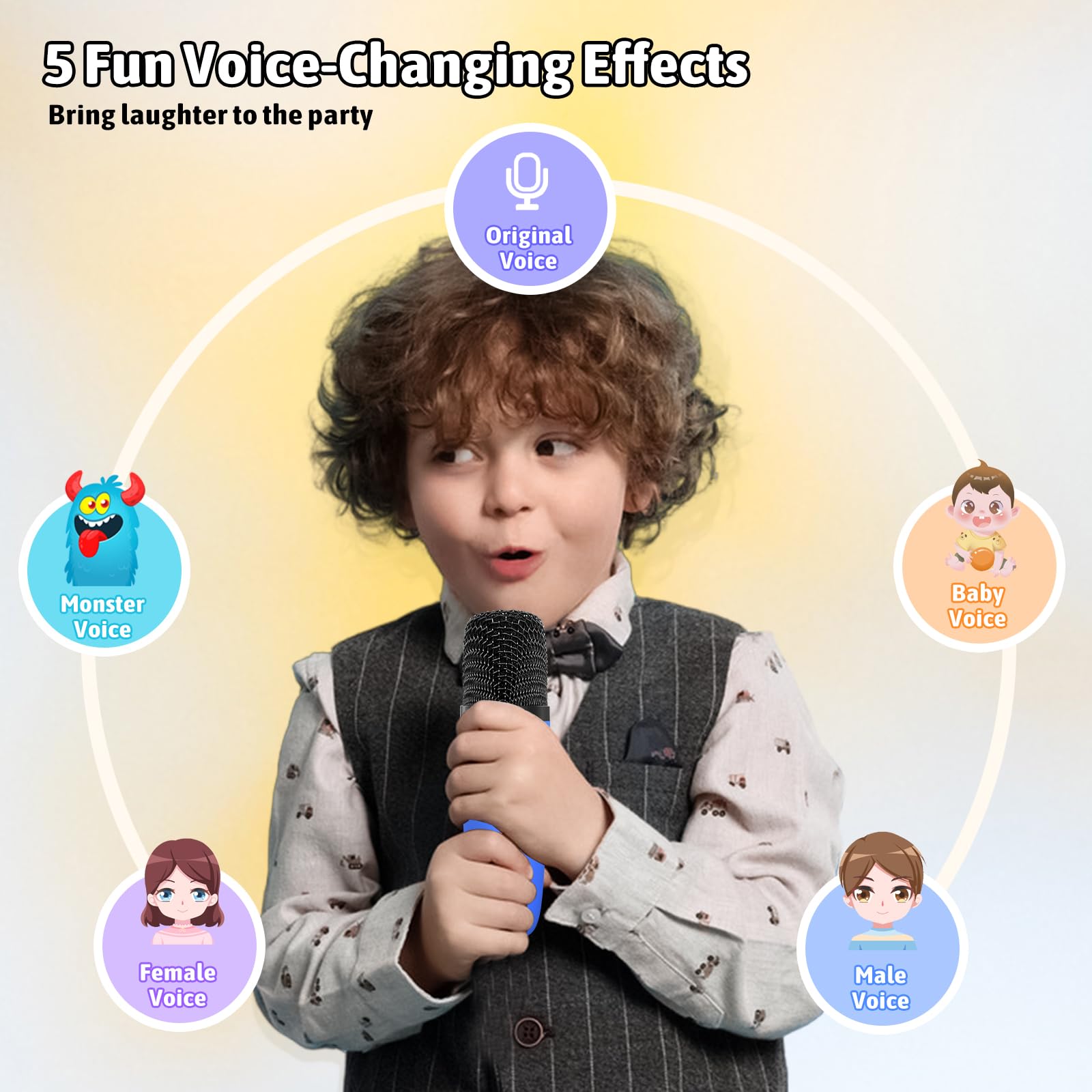 Heroange Karaoke Microphone Machine Toys for Kids Adults, Mini Portable Bluetooth Speaker with Wireless Mic, Christmas Birthday