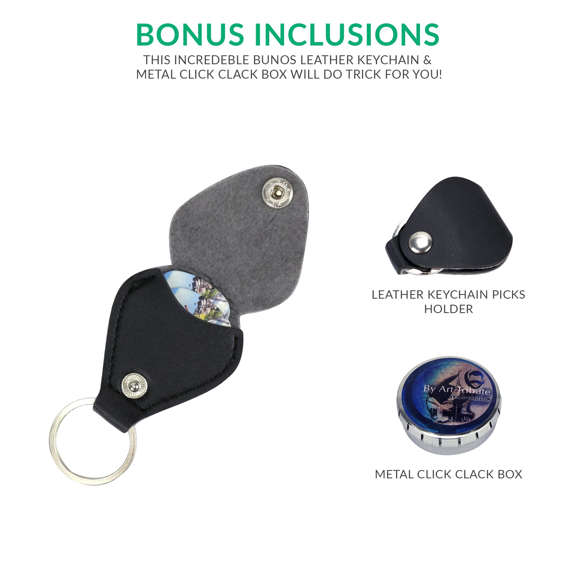 Surreal Art Guitar Picks 12 Pack W/Tin Box & Picks Holder Celluloid Medium Artworks Inspired By Salvador Dali Best Gift for Guit