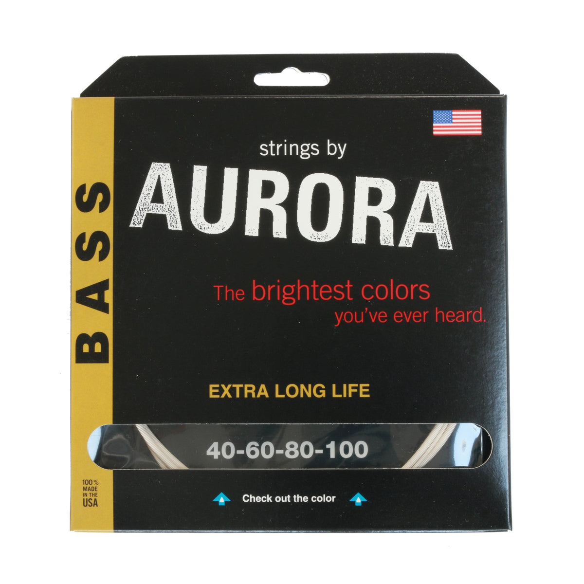 Aurora, / Premium Coloured Bass Guitar Strings (Aurwht.40-100)